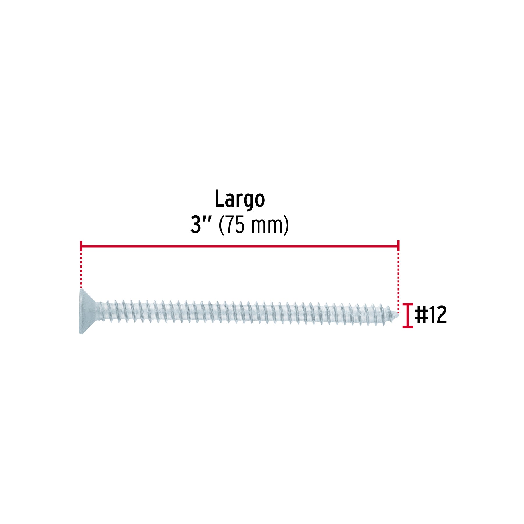 Bolsa 100 pijas para lámina cabeza plana #12 x 3", FIERO