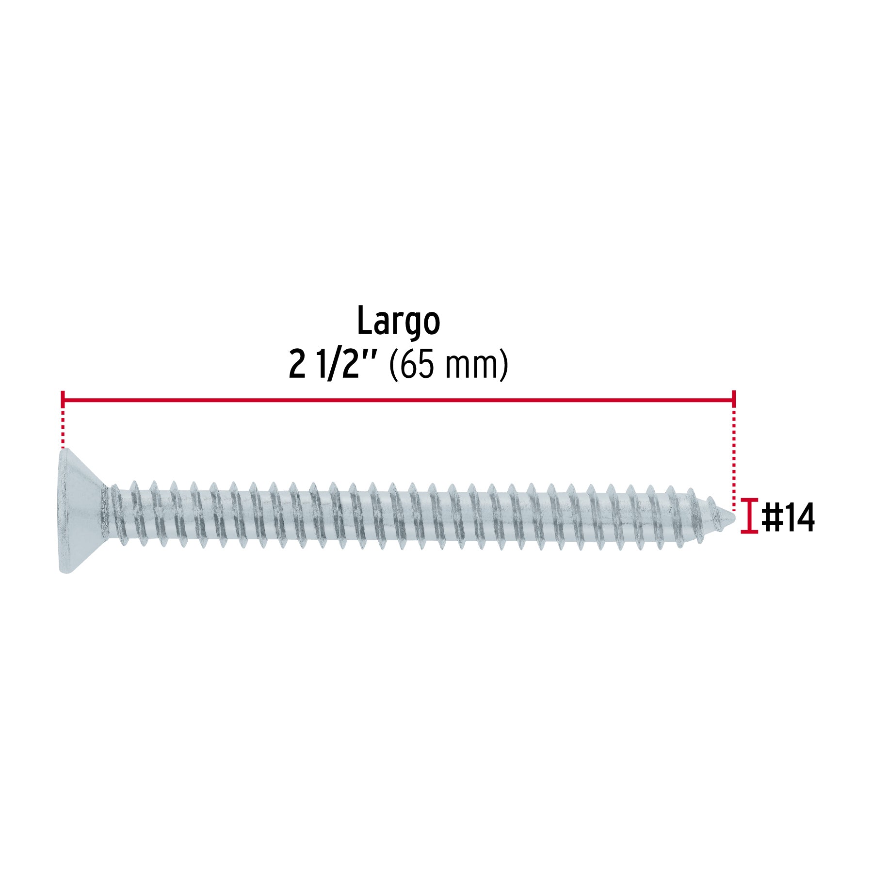 Bolsa 100 pijas para lámina cabeza plana #14 x 2-1/2", FIERO