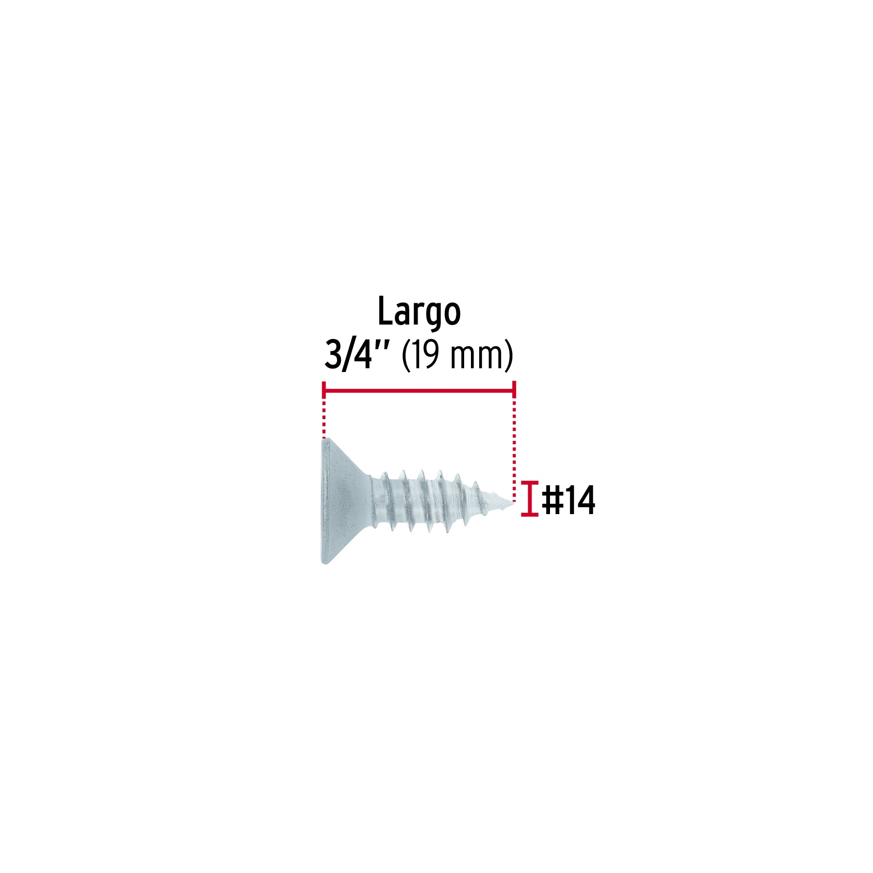 Bolsa 100 pijas para lámina cabeza plana #14 x 3/4", FIERO