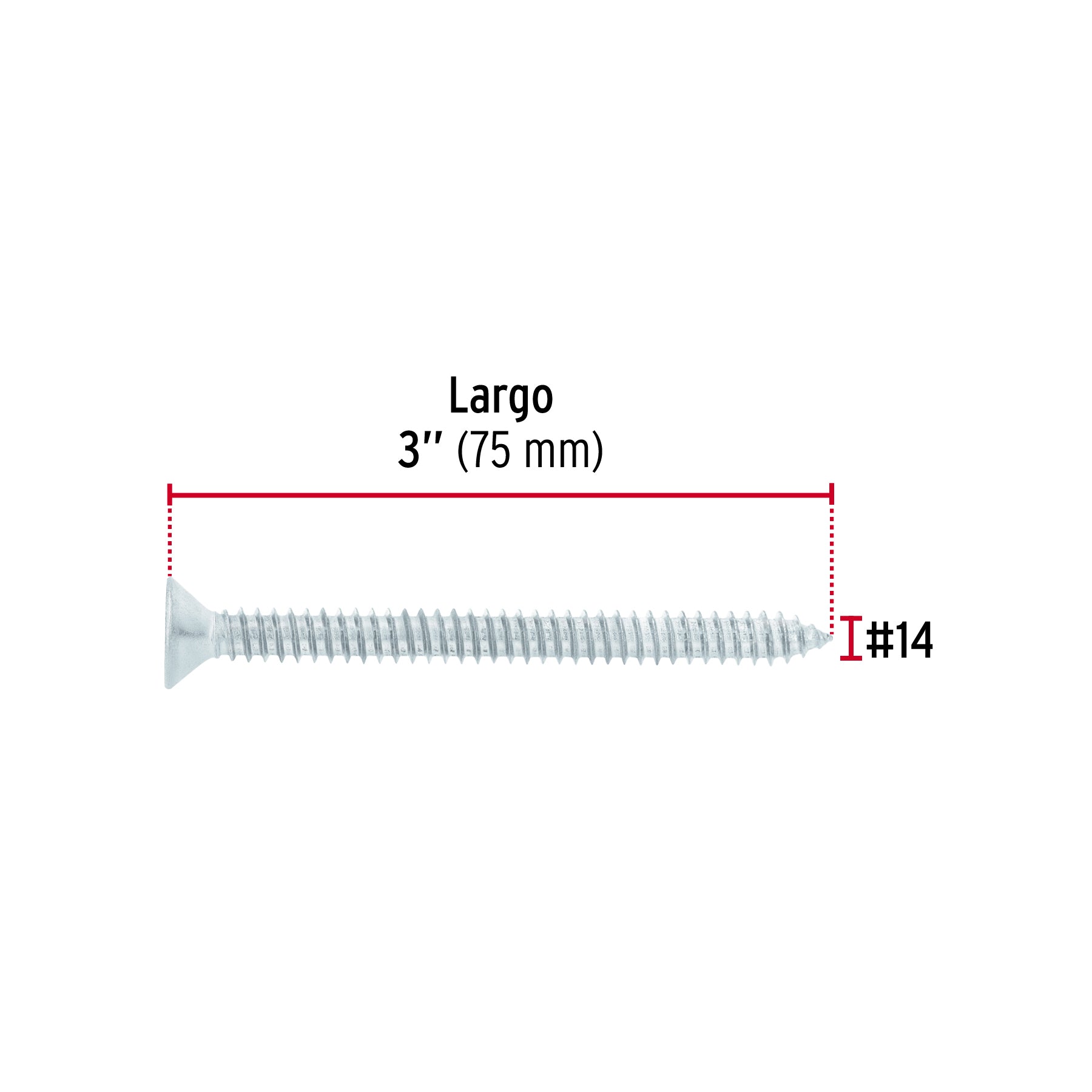 Bolsa 100 pijas para lámina cabeza plana #14 x 3", FIERO