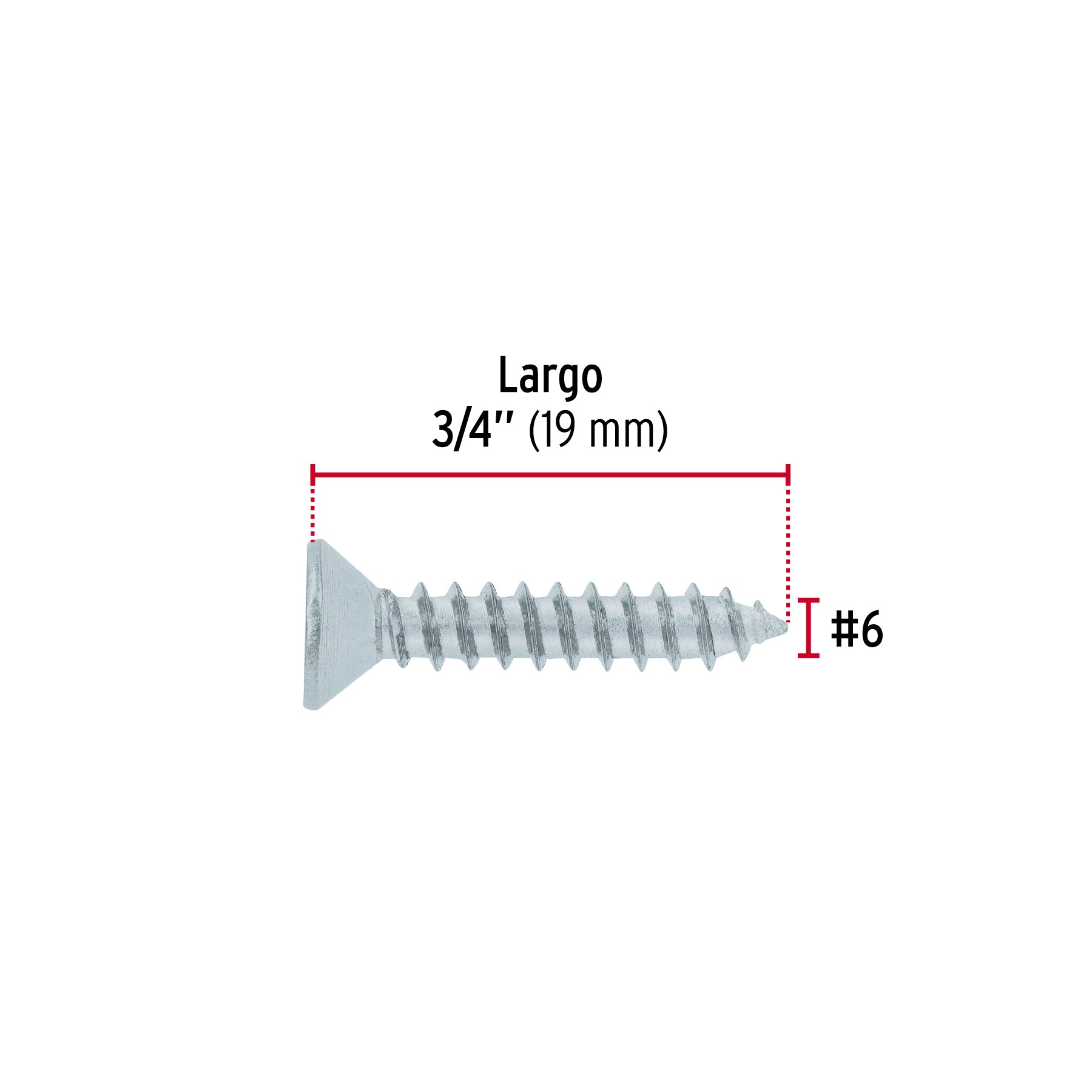 Bolsa 200 pijas para lámina cabeza plana #6 x 3/4", FIERO