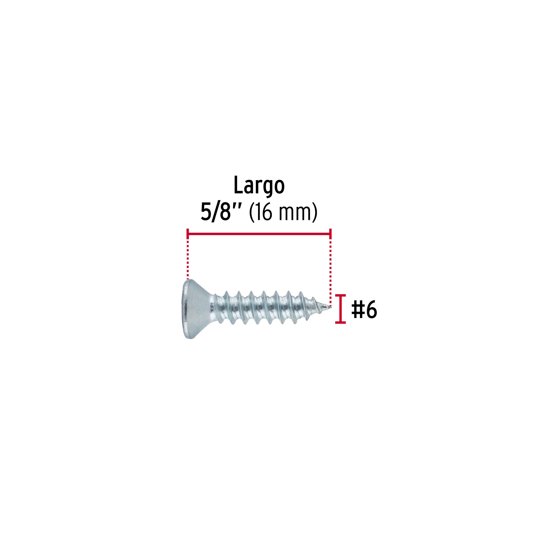 Bolsa 200 pijas para lámina cabeza plana #6 x 5/8", FIERO
