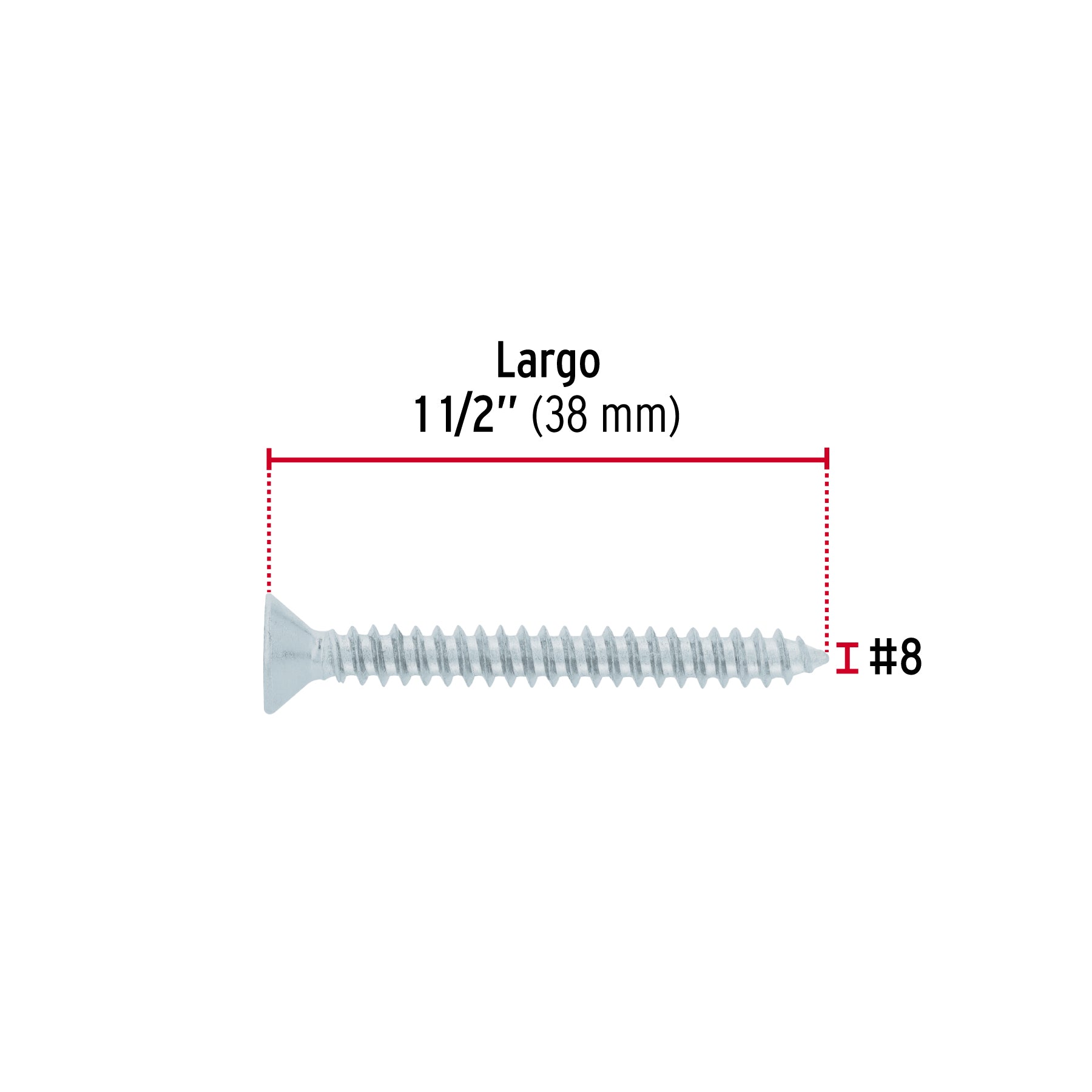 Bolsa 200 pijas para lámina cabeza plana #8 x 1-1/2", FIERO