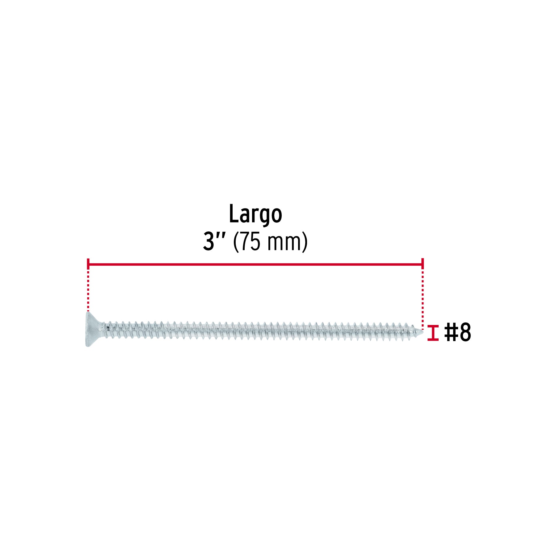 Bolsa 150 pijas para lámina cabeza plana #8 x 3", FIERO