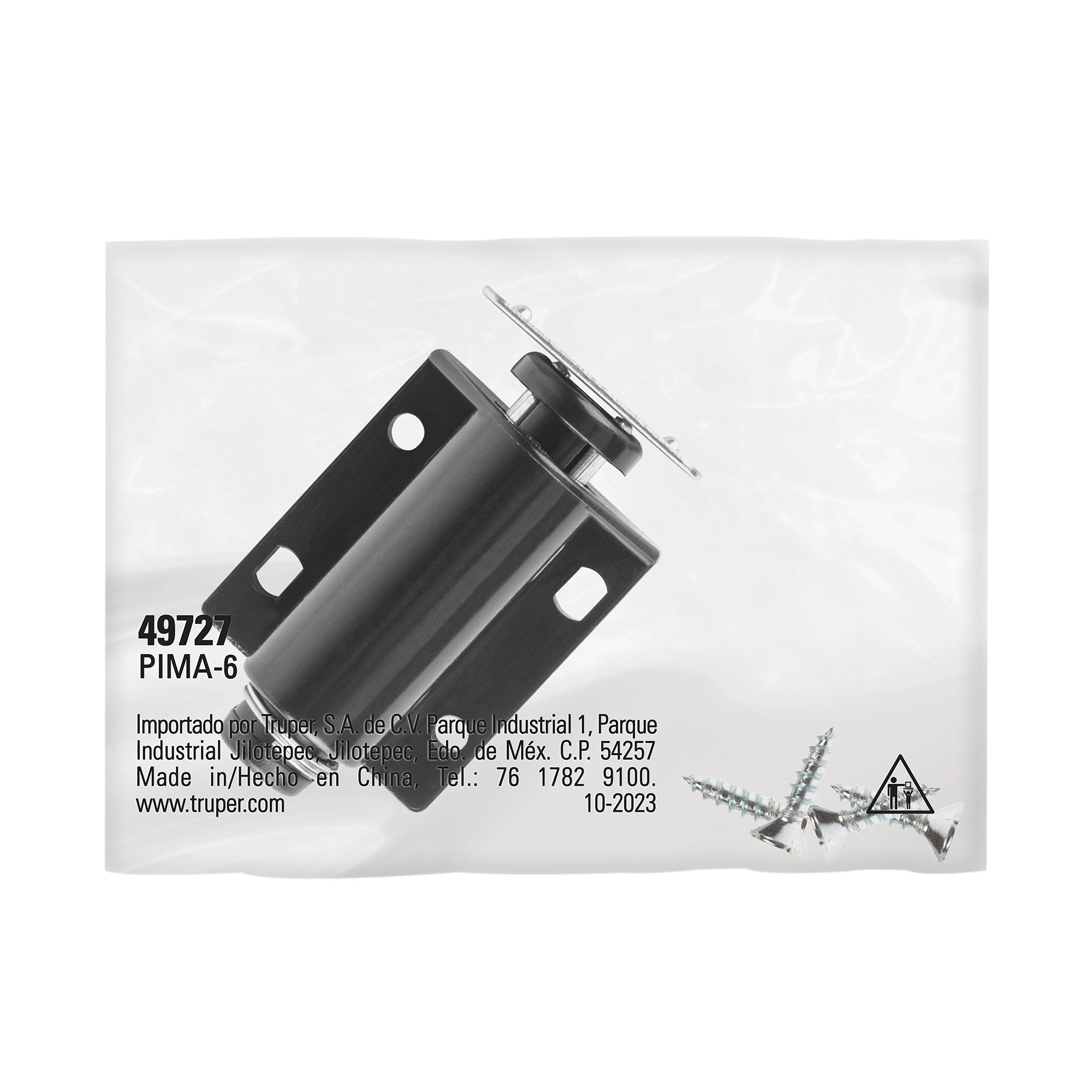 Pistón Magnético para puerta / cajón, negro. HERMEX