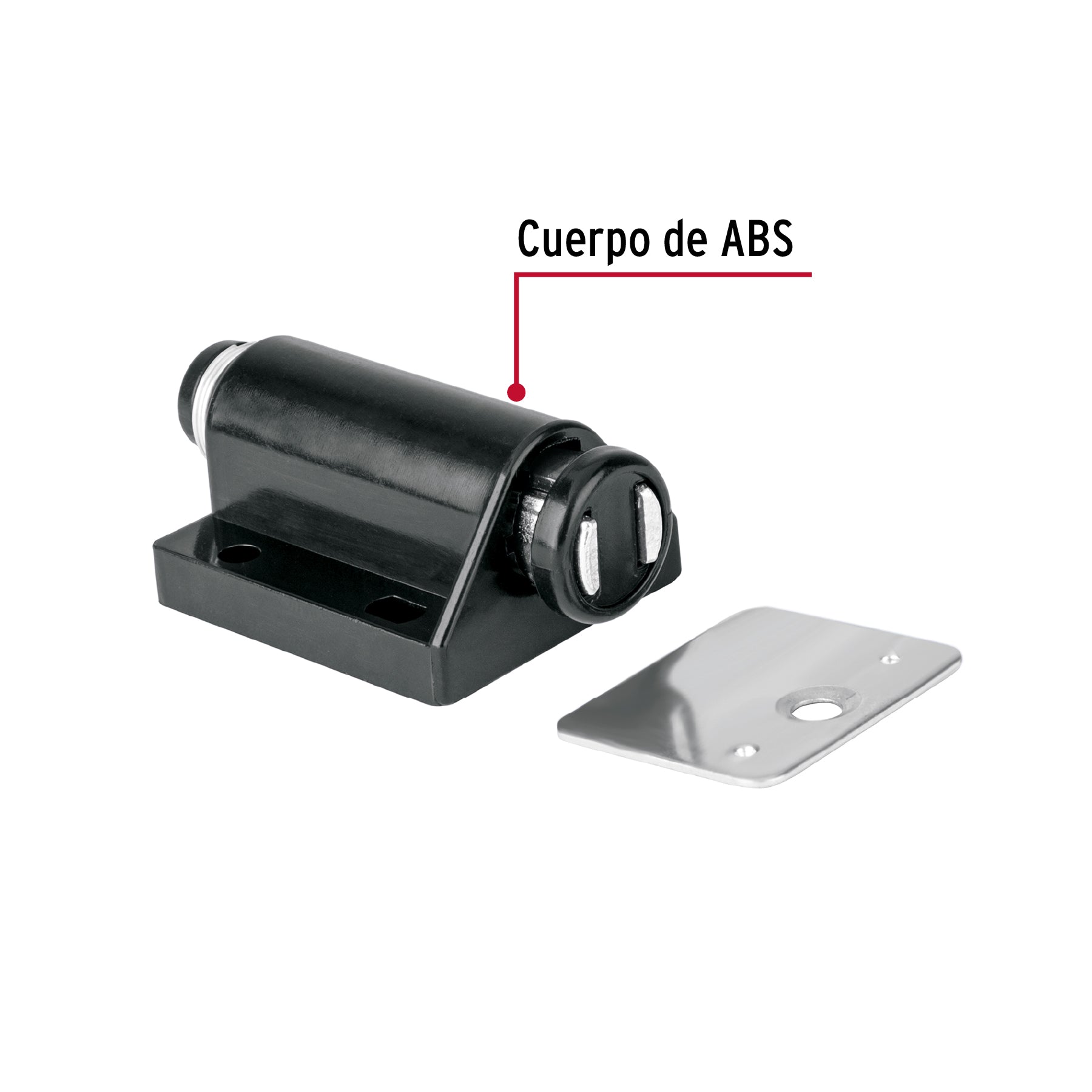 Pistón Magnético para puerta / cajón, negro. HERMEX