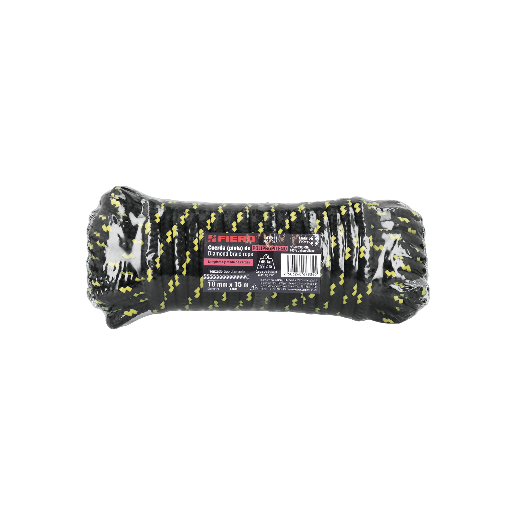 Piola de polipropileno trenzada de 10mm x 15m en madeja