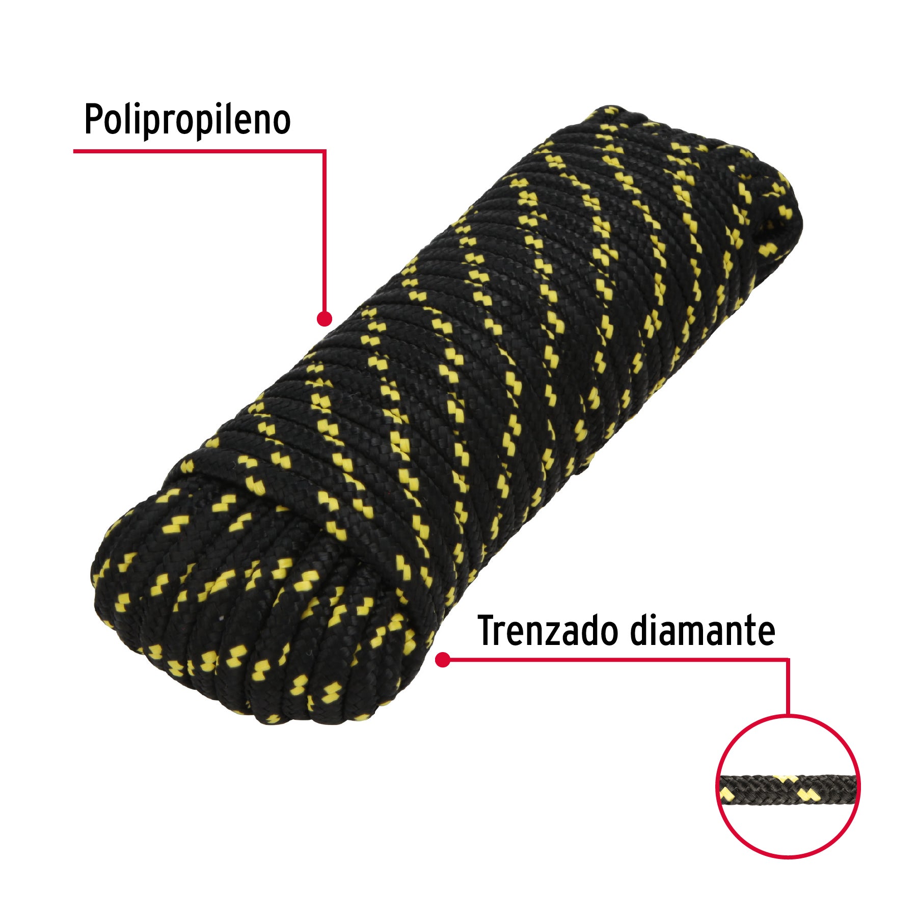 Piola de polipropileno trenzada de 10mm x 30m en madeja