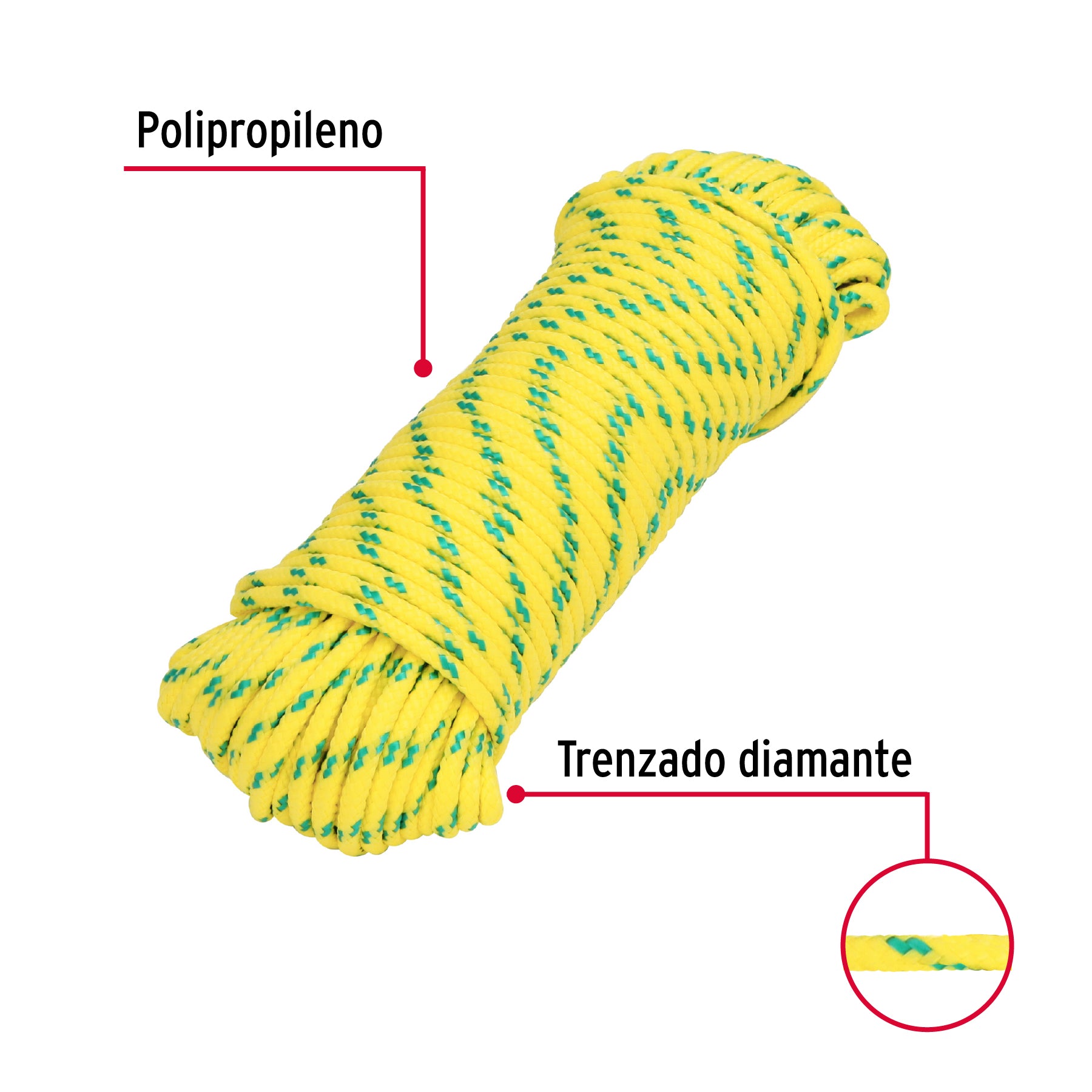 Piola de polipropileno trenzada de 4mm x 30m en madeja