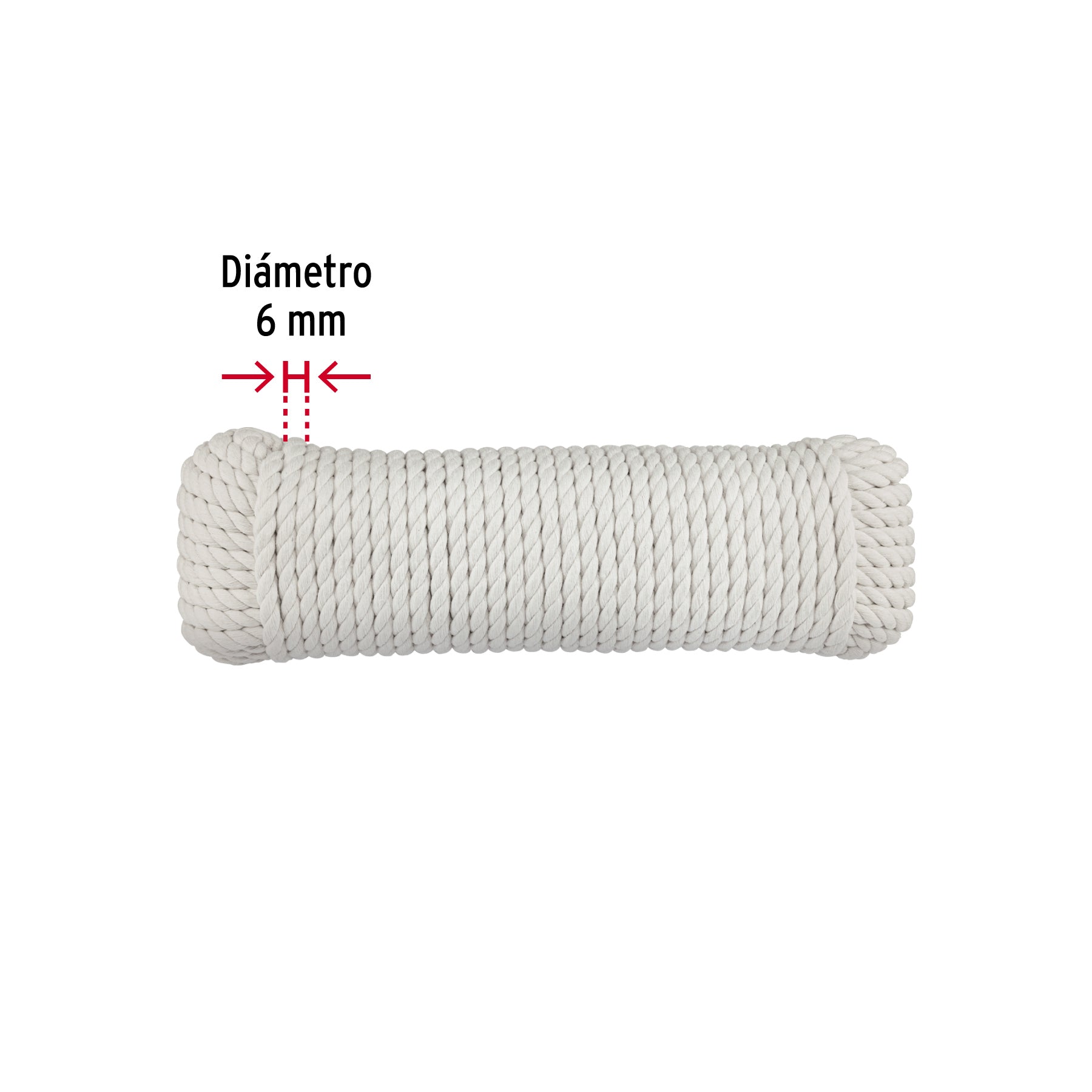 Piola de Algodón de 6 mm x 15 m natural, FIERO