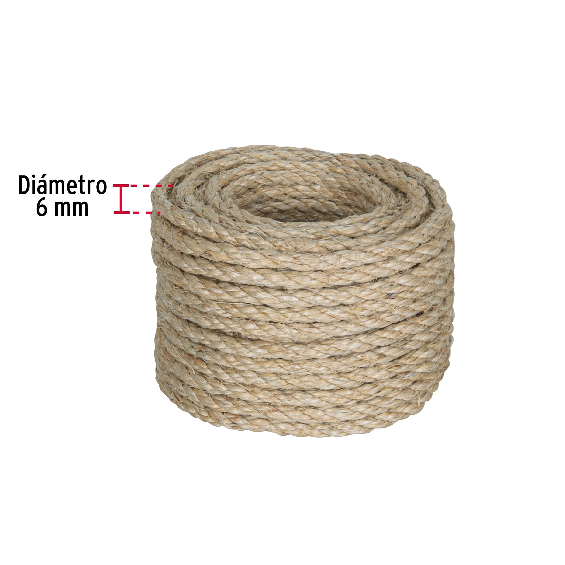 Piola de Sisal (henequén) de 6 mm x 15 m natural, FIERO