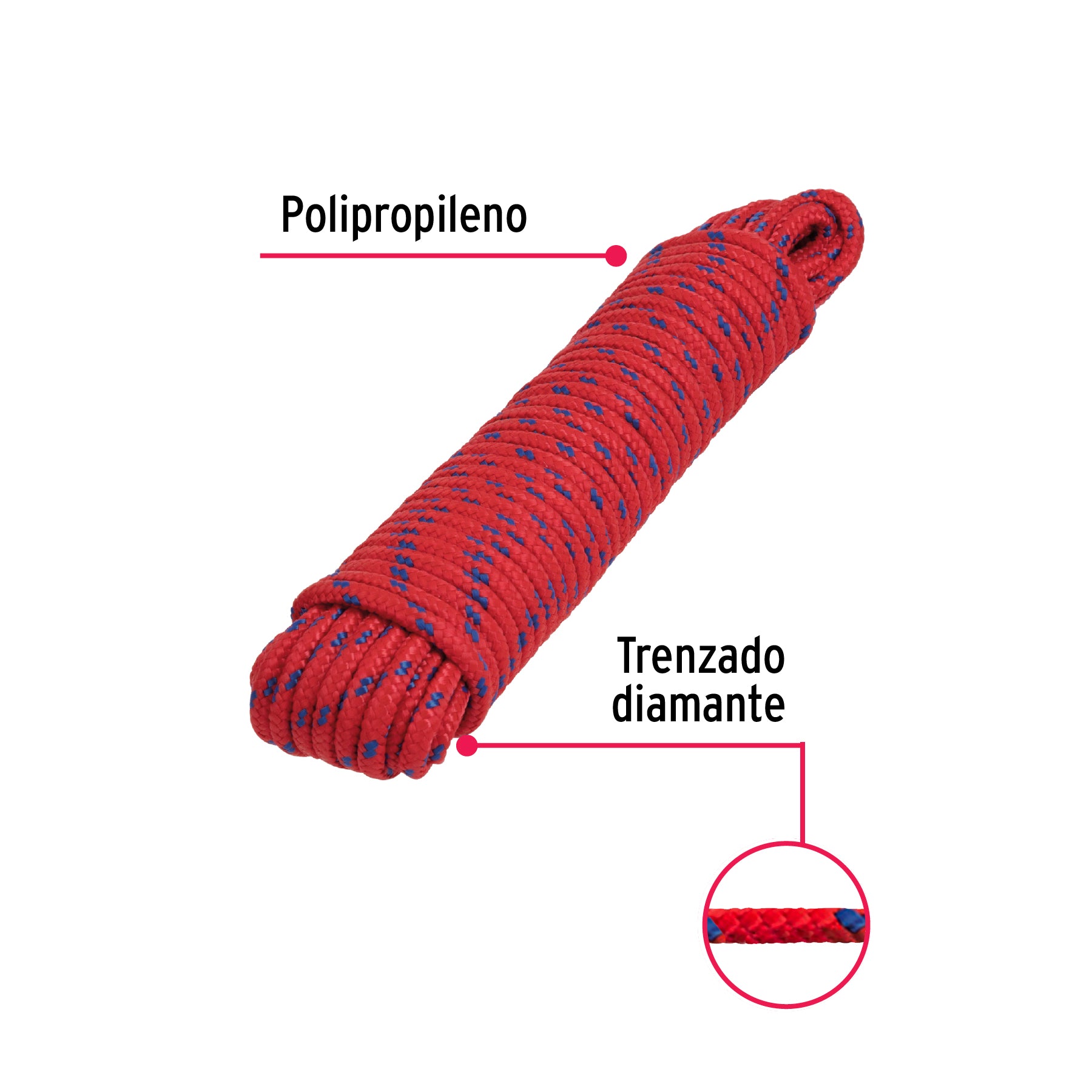 Piola de polipropileno trenzada de 6mm x 15m en madeja