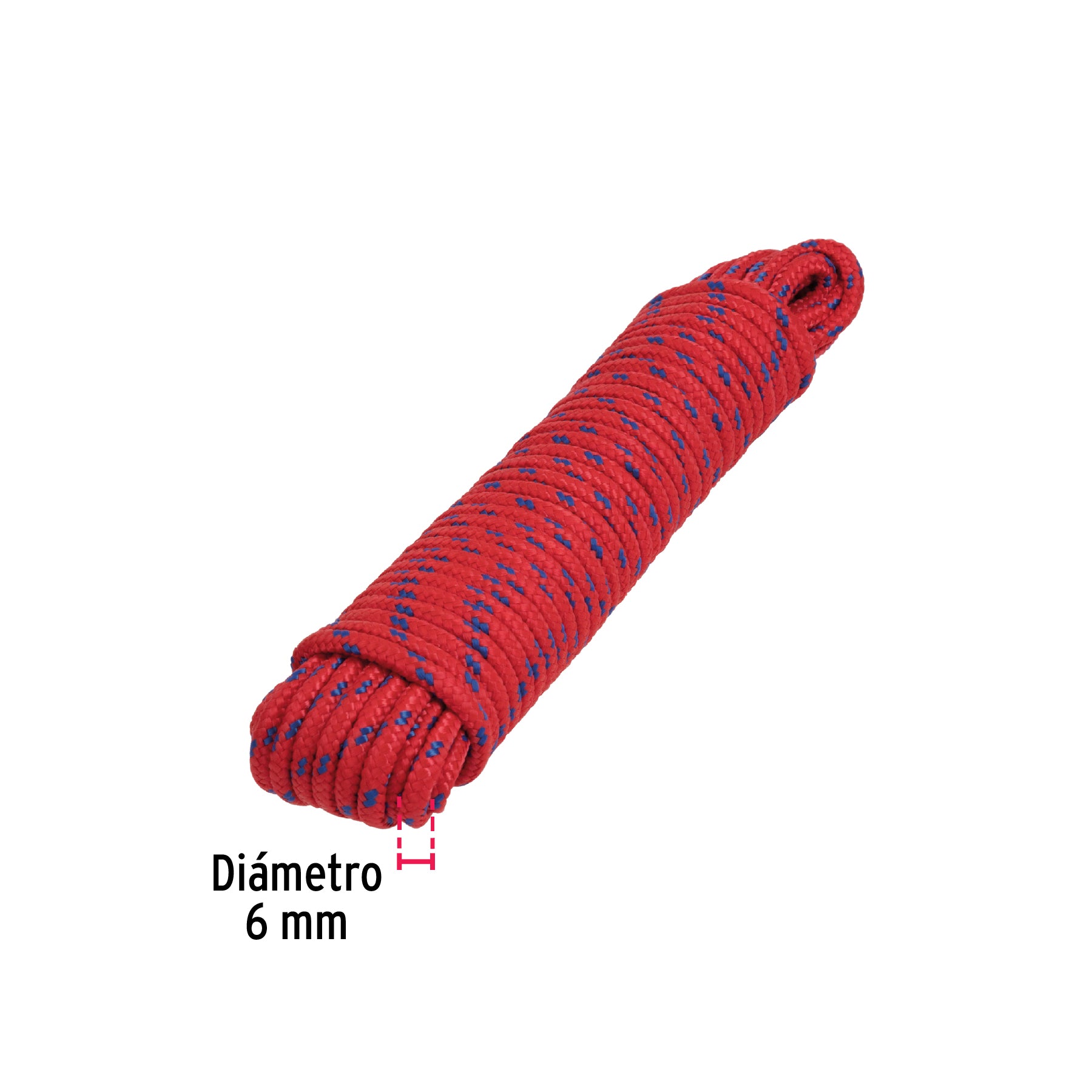 Piola de polipropileno trenzada de 6mm x 15m en madeja