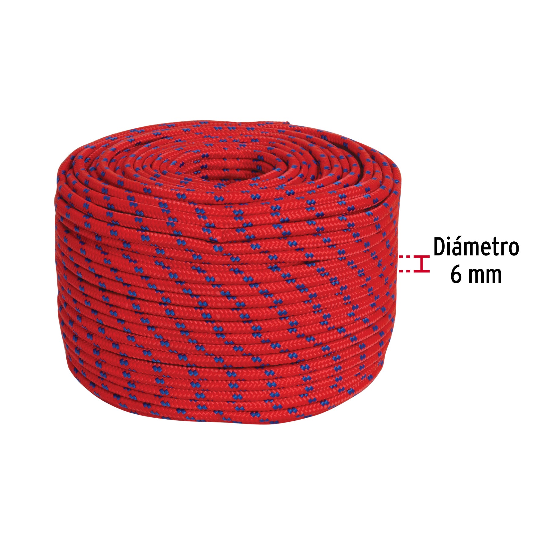 Piola de Polipropileno trenzada, multicolor, 6mm, 1 Kg