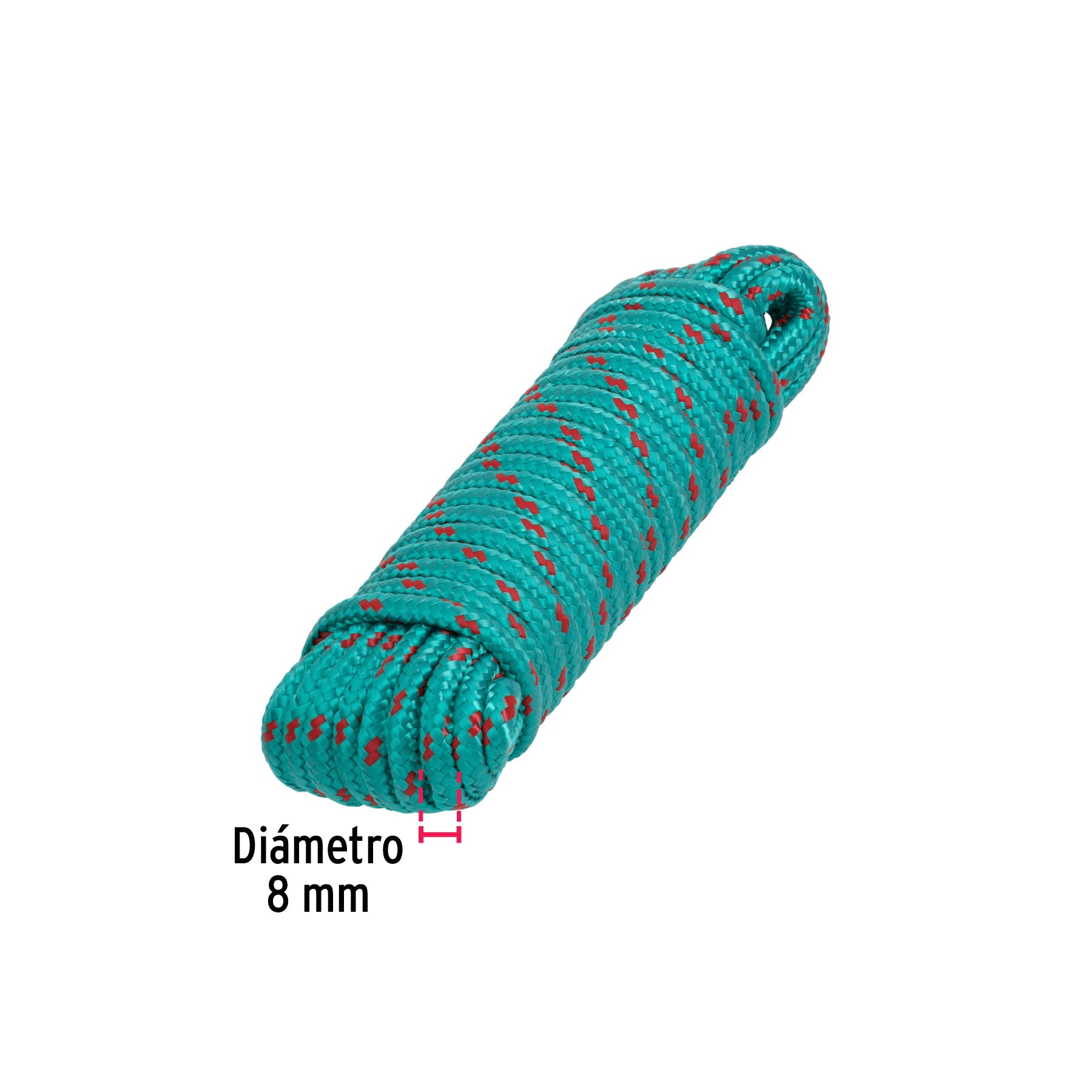 Piola de polipropileno trenzada de 8mm x 15m en madeja