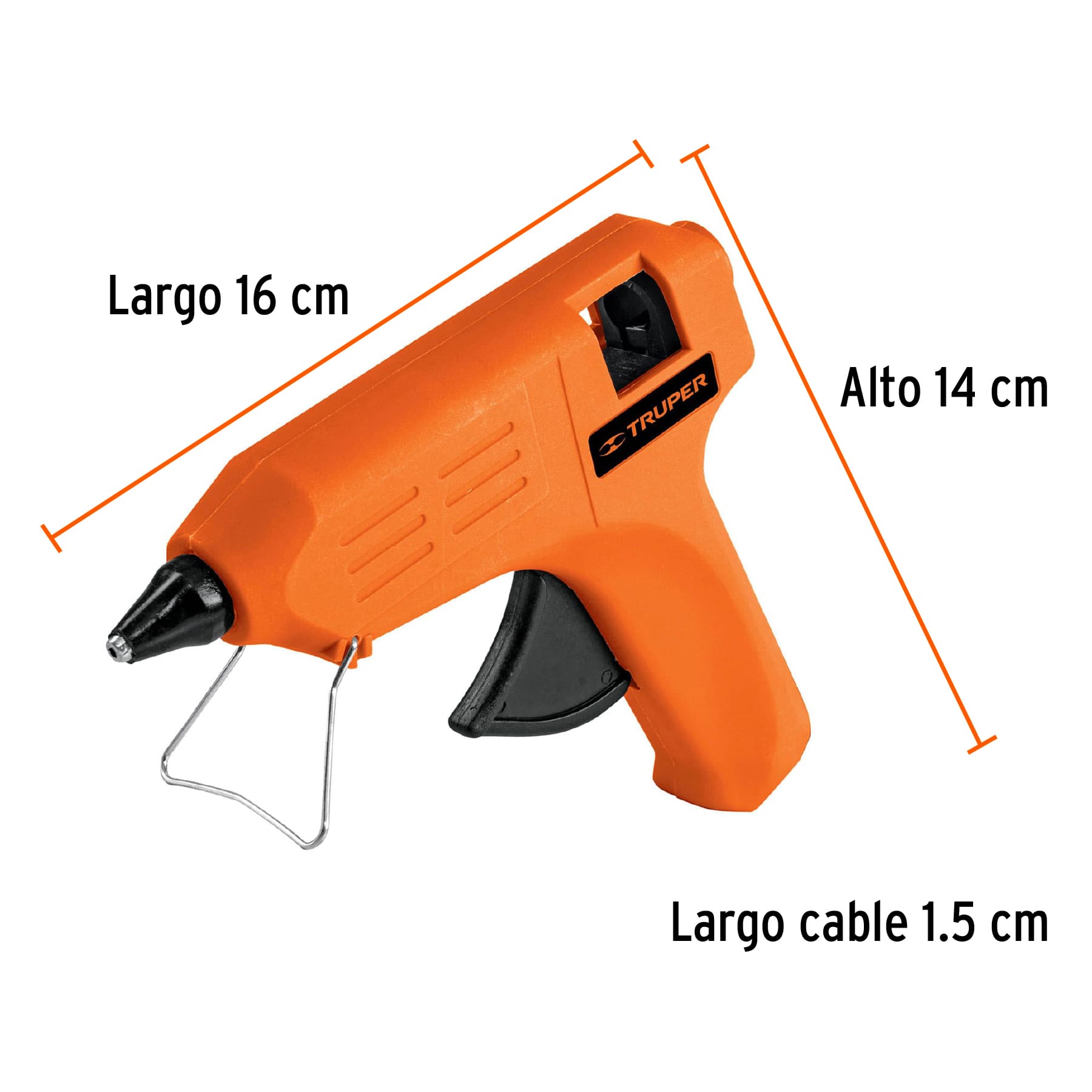 Pistola eléctrica de 25W para silicón de 1/2", 220V, TRUPER