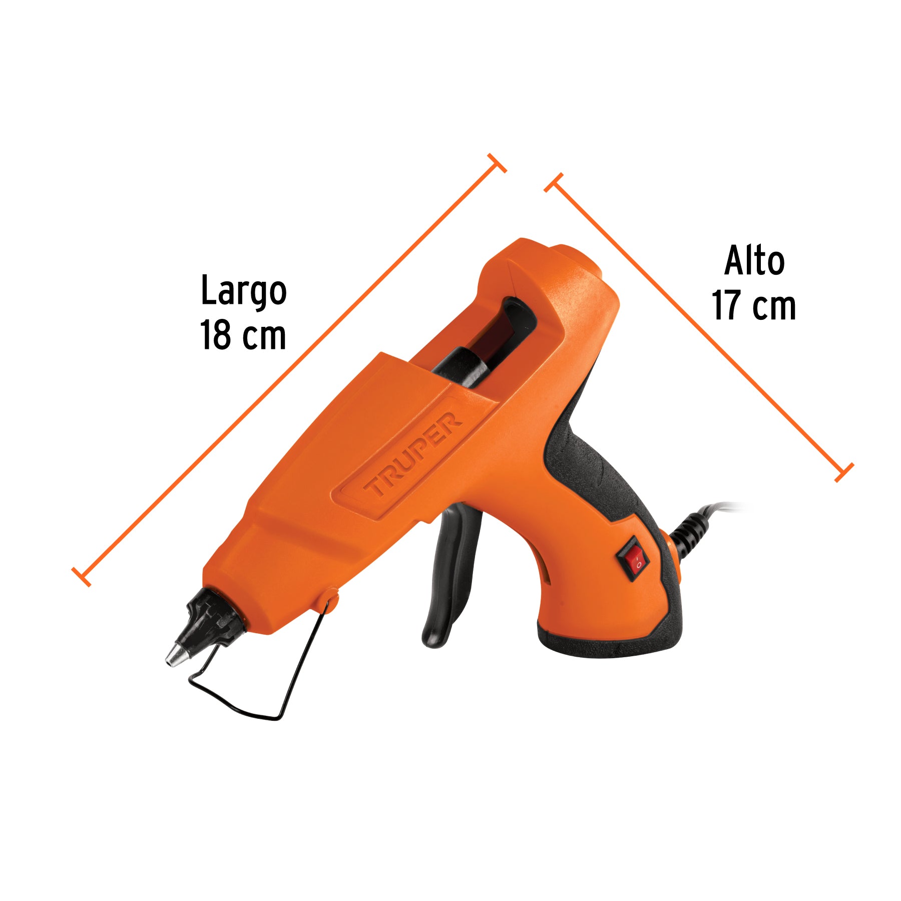 Pistola eléctrica de 80W para silicón de 1/2", 127V, TRUPER