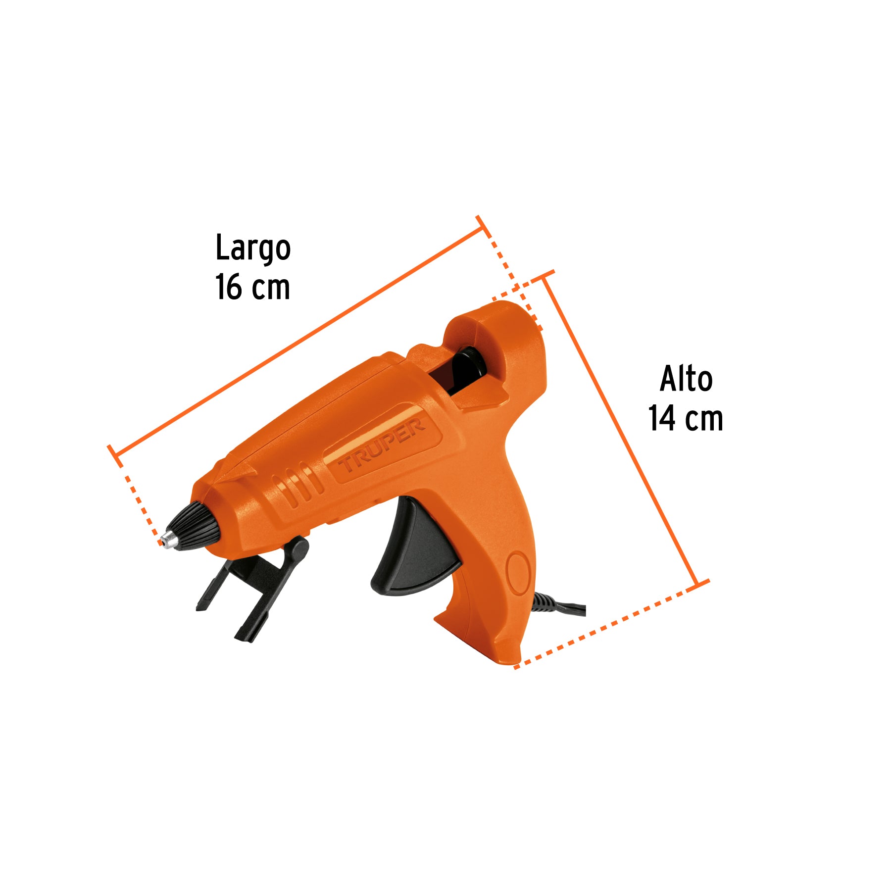 Pistola eléctrica de 40W para silicón de 1/2", 127V, TRUPER