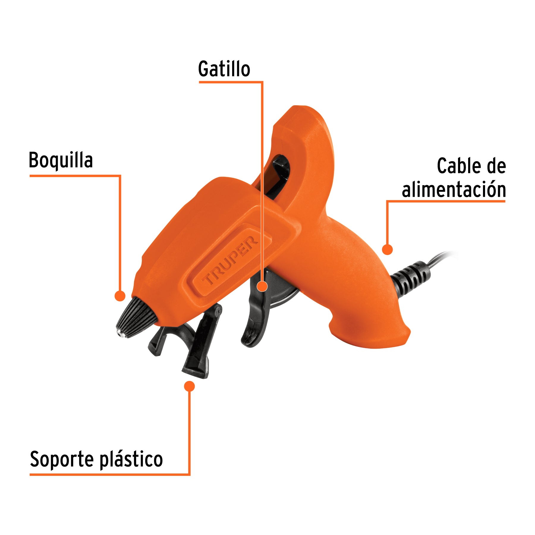 Pistola eléctrica de 10W para silicón de 5/16", 127V, TRUPER
