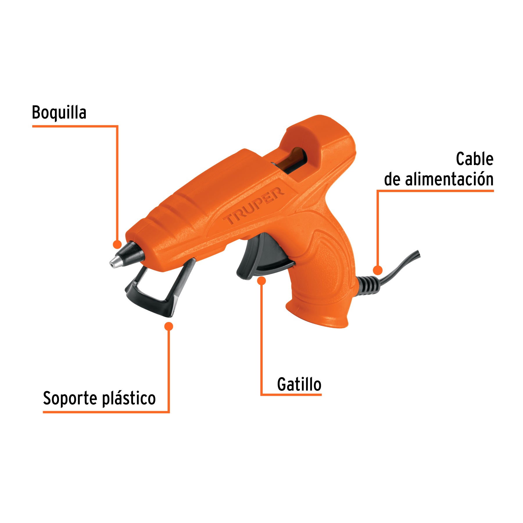 Pistola eléctrica de 20W para silicón de 5/16", 127V, TRUPER