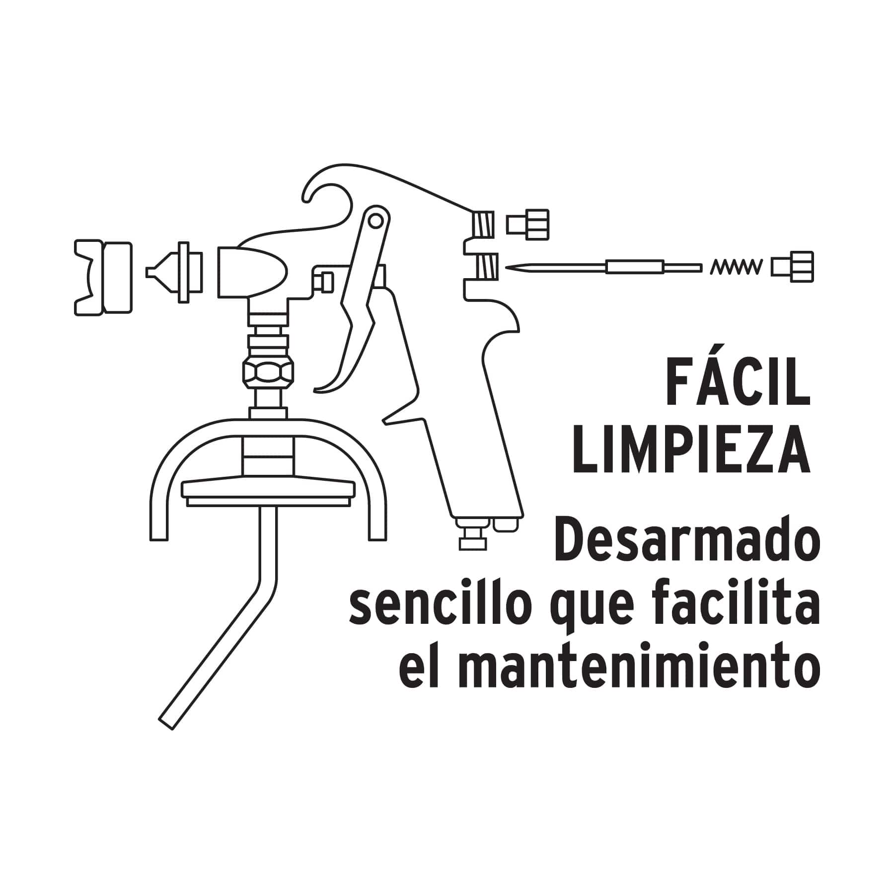 Pistola p/pintar succión HVHP vaso alum, 1.8mm, 3 vál TRUPER