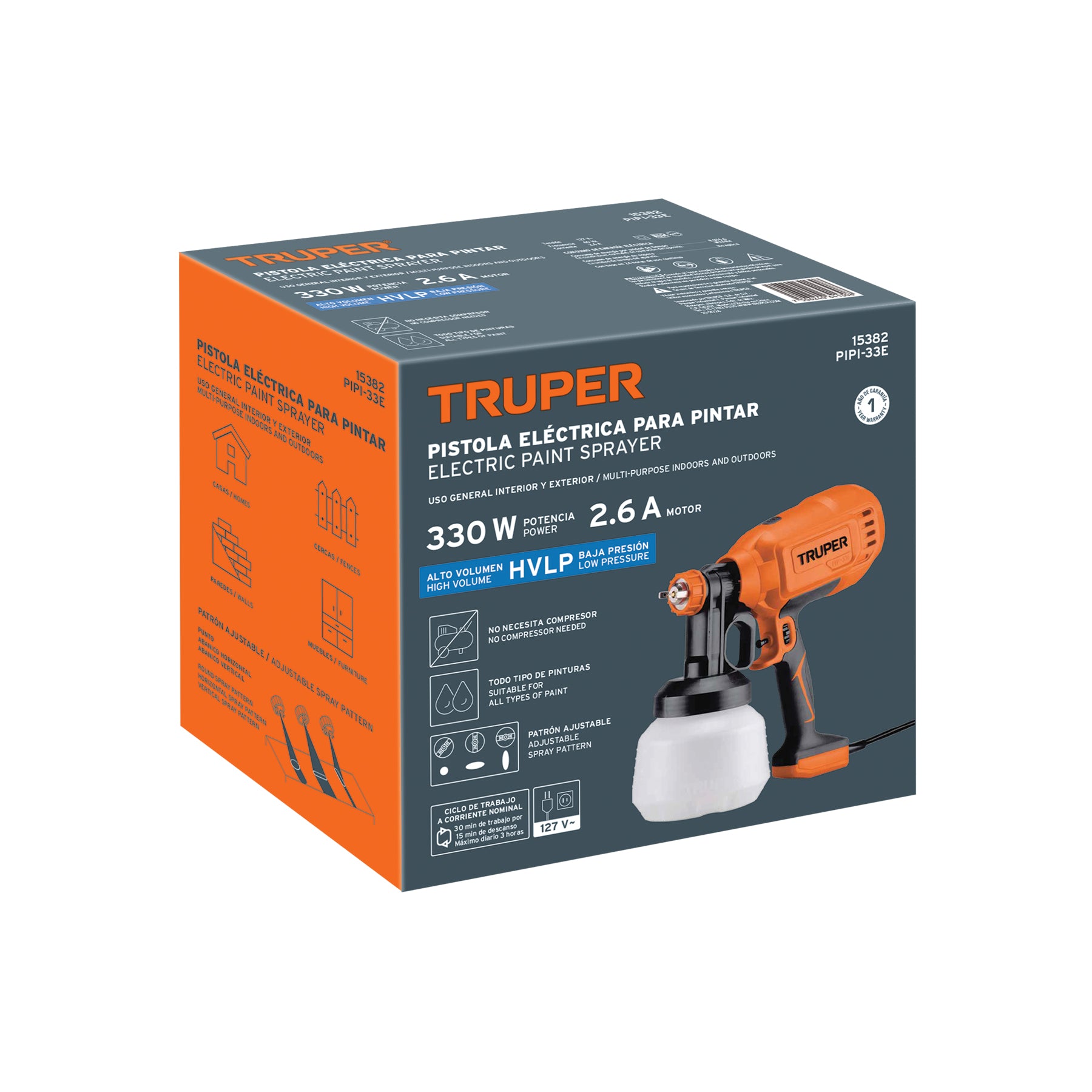 Pistola eléctrica para pintar de 330 W, TRUPER