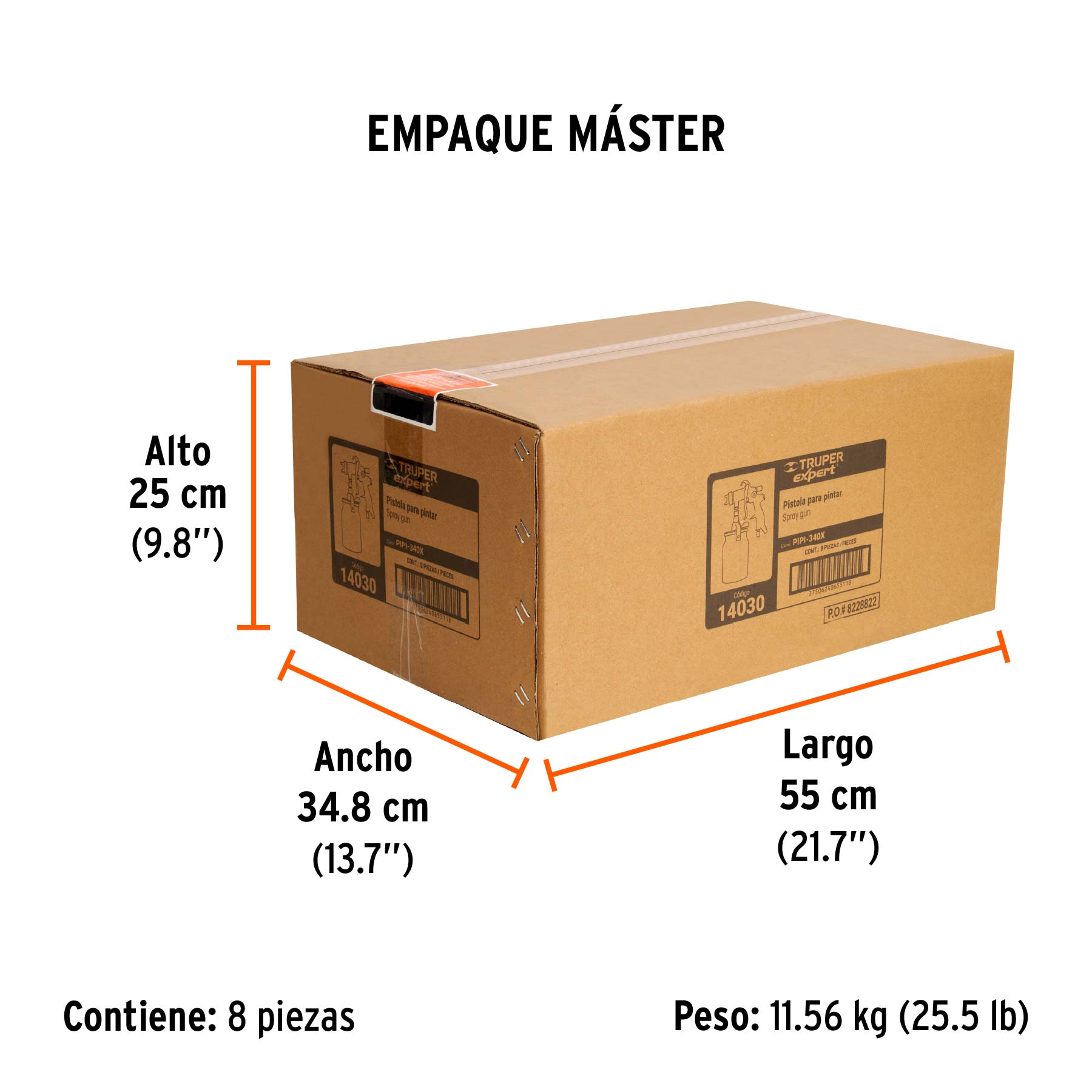 Pistola p/pintar succión HVLP vaso aluminio, 1.4 mm, EXPERT - Empaque