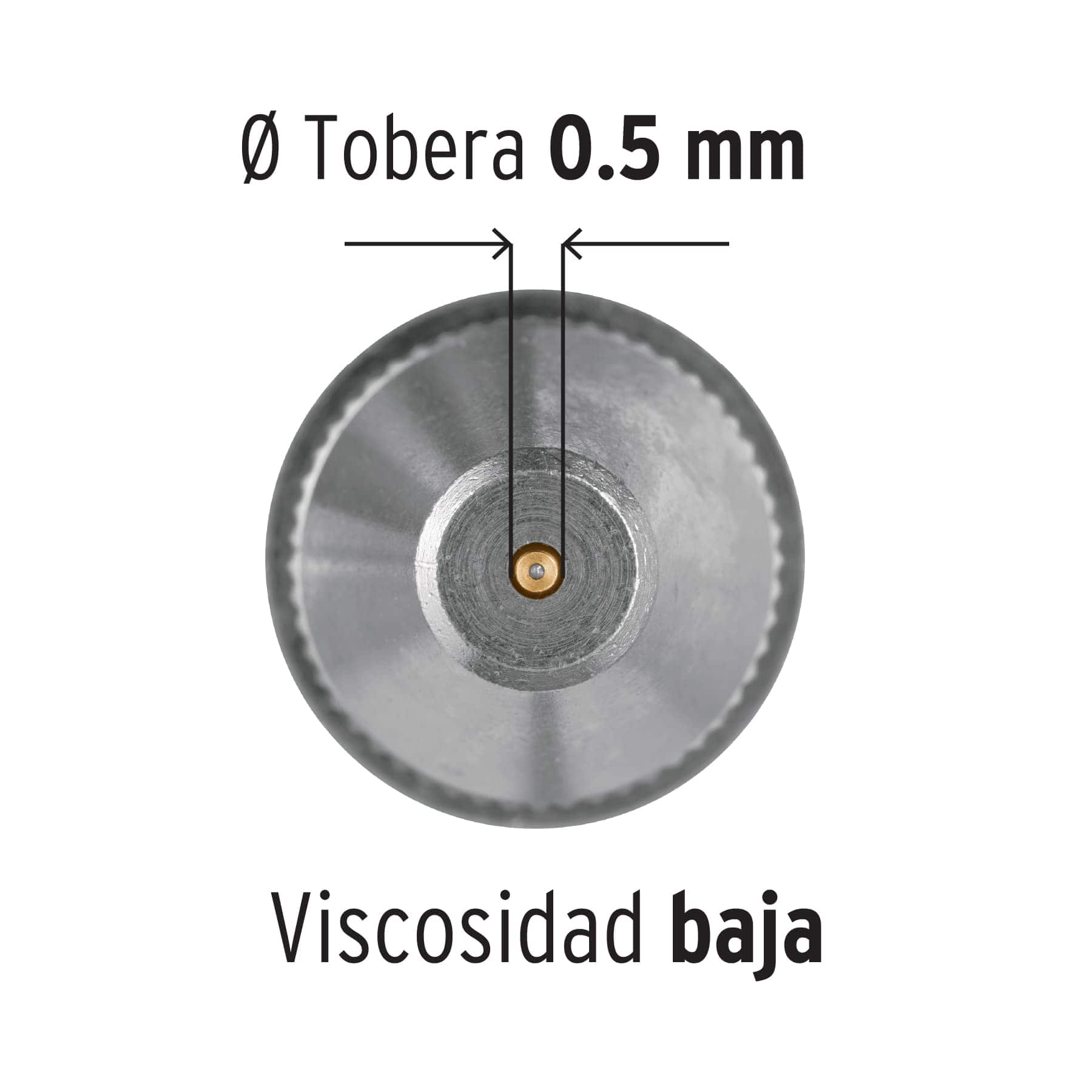 Pistola para retoque LVMP vaso aluminio, 0.5 mm, TRUPER