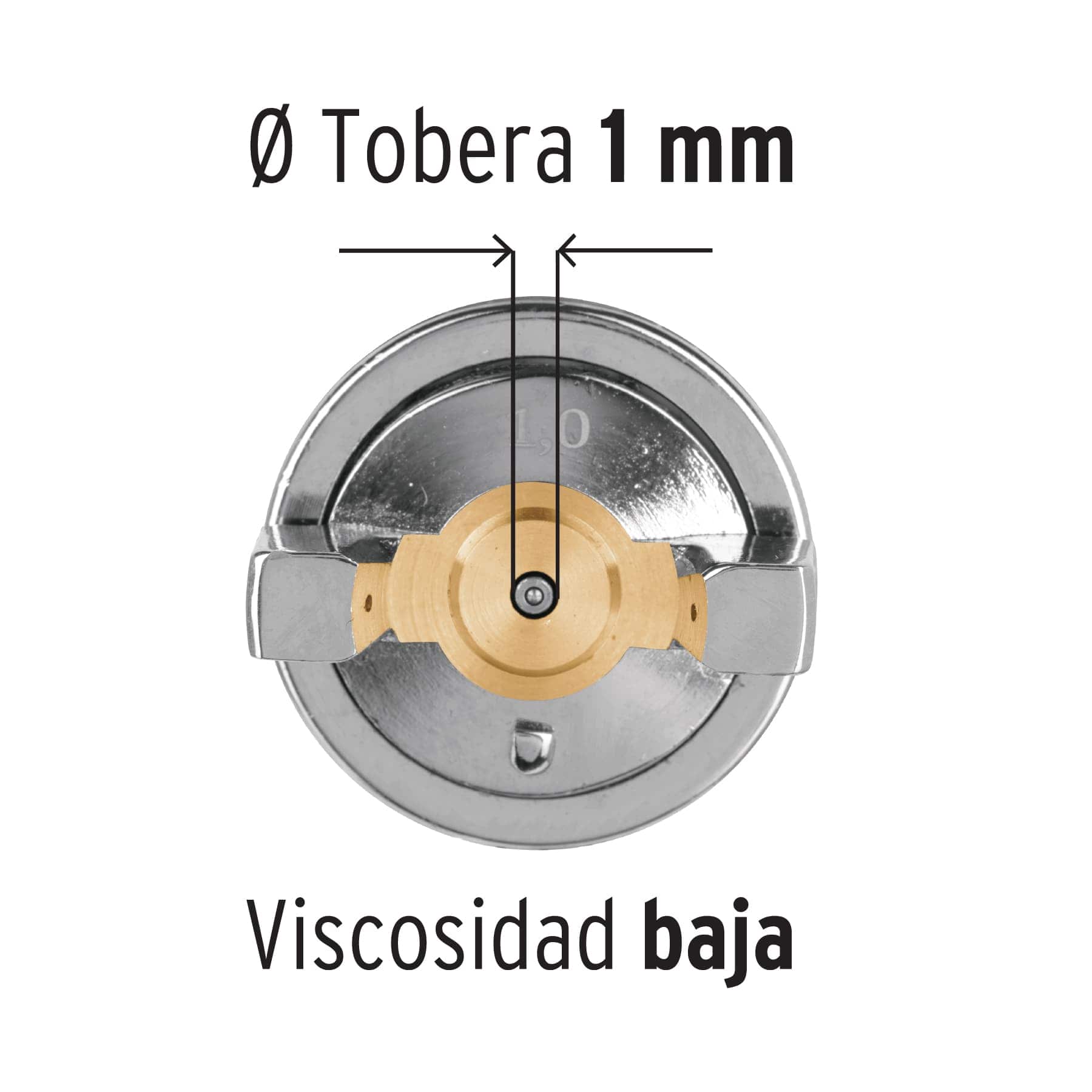 Pistola p/retoque gravedad HVLP vaso plástico, 1 mm, TRUPER