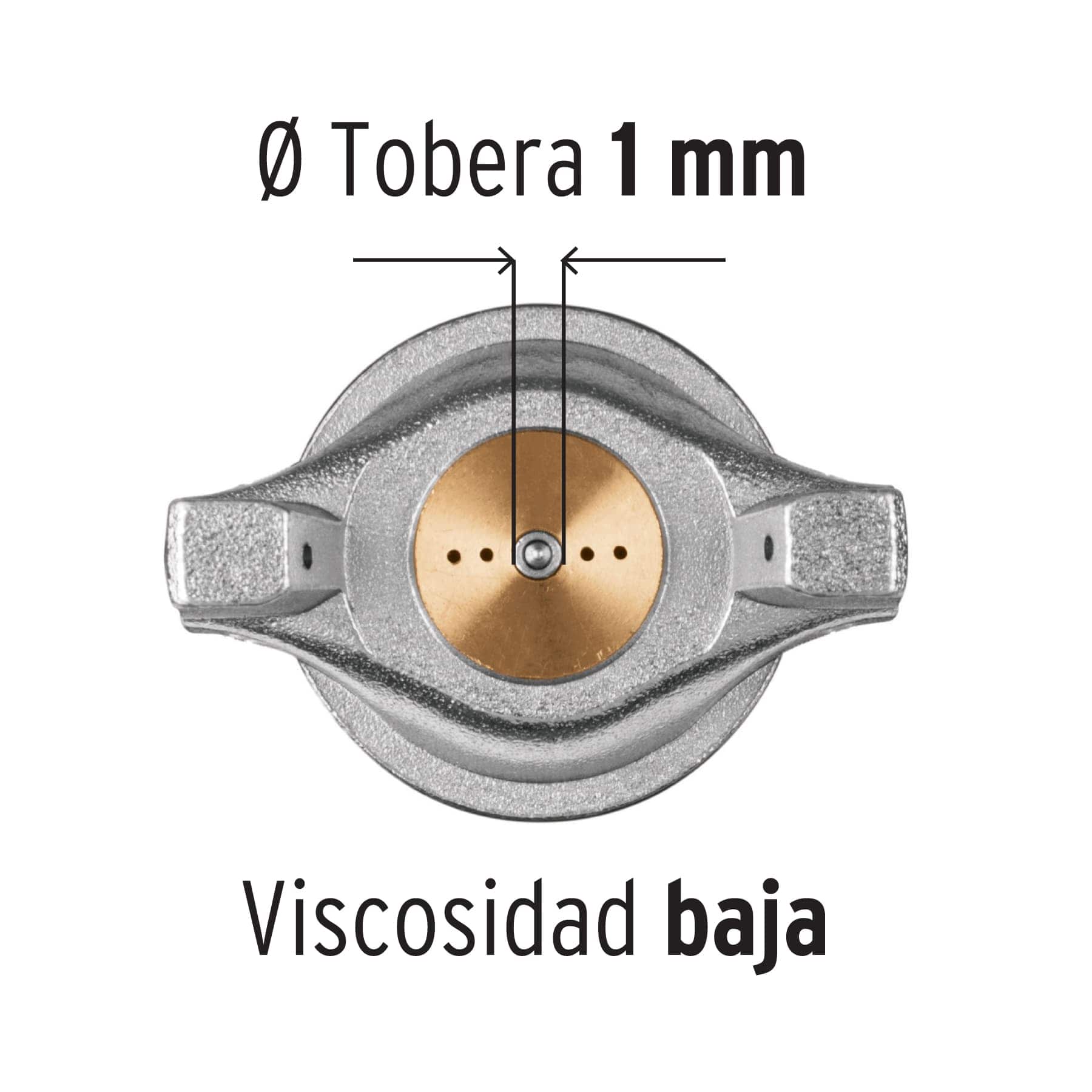 Pistola para pintar LVMP vaso aluminio, 1 mm, TRUPER