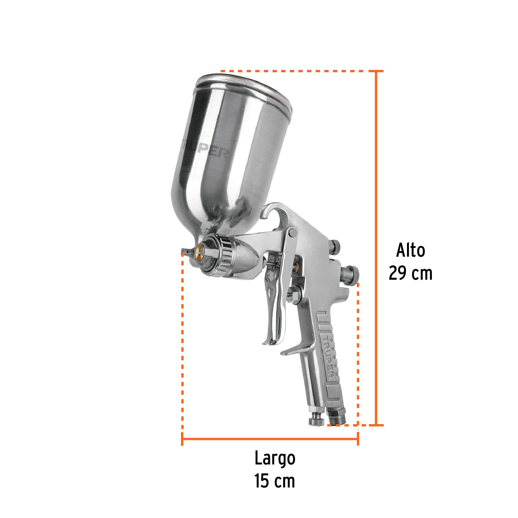 Pistola para pintar LVMP vaso aluminio, 1 mm, TRUPER
