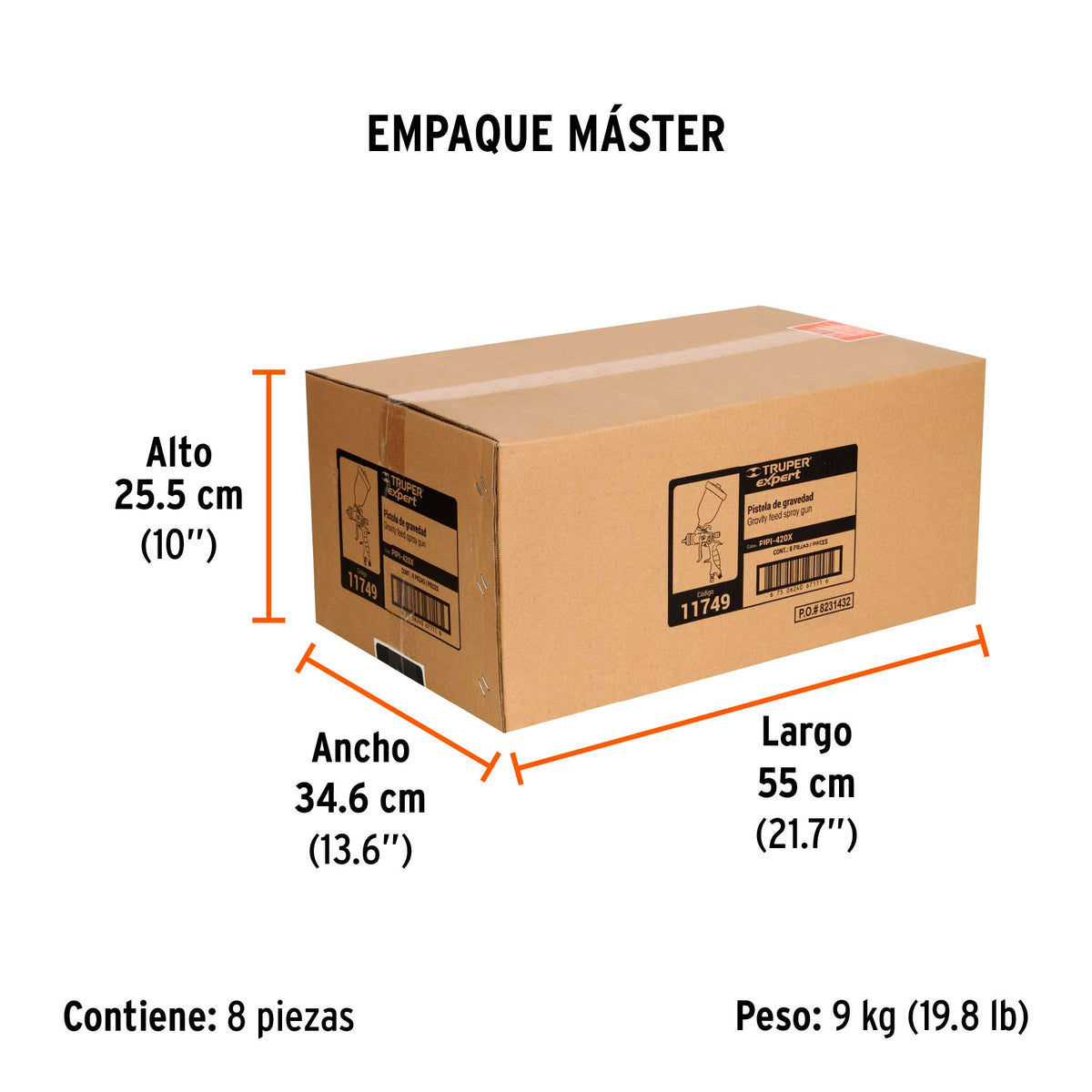 Pistola para pintar LVMP vaso plástico, 1.4 mm, EXPERT - Empaque