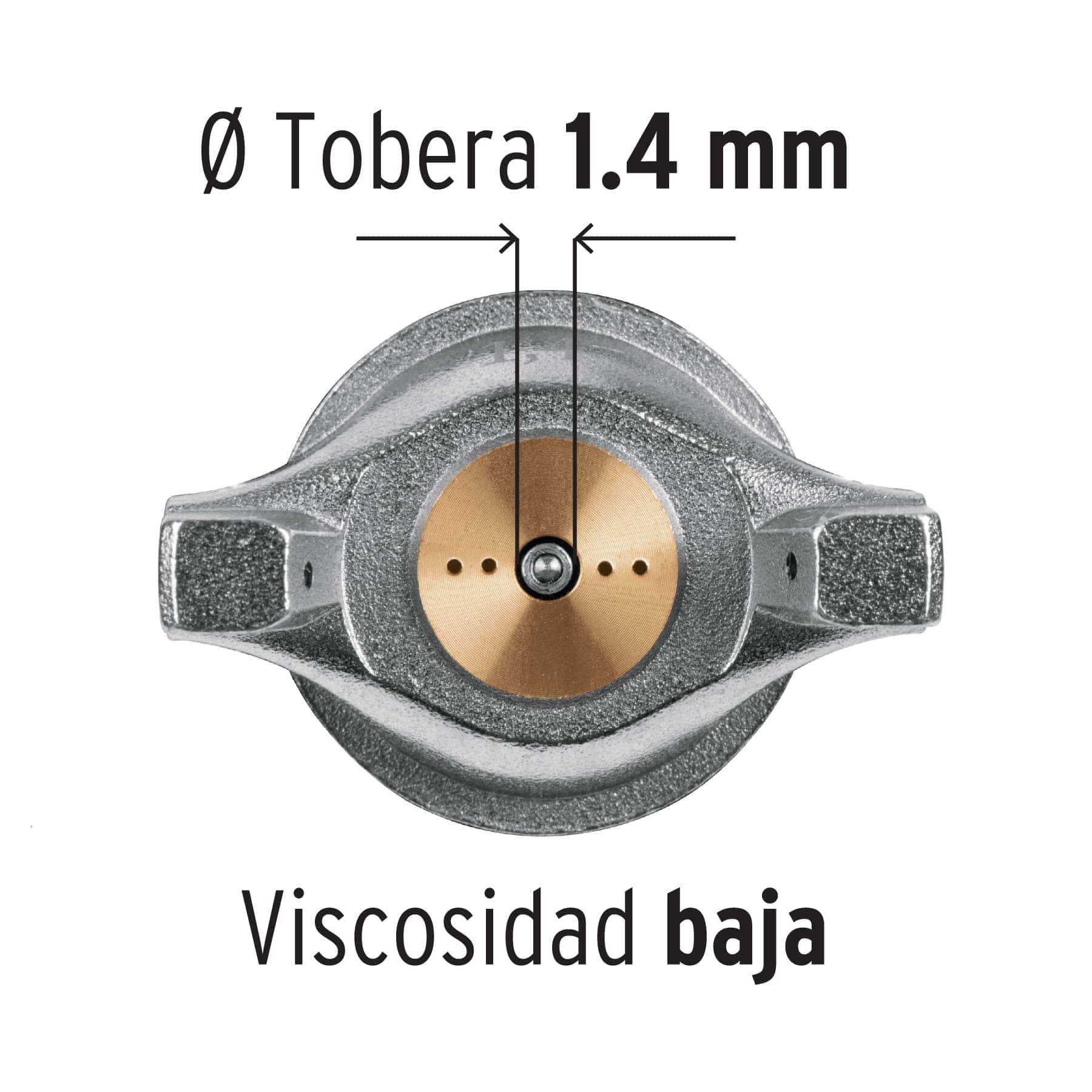 Pistola para pintar LVMP vaso aluminio, 1.4 mm, TRUPER