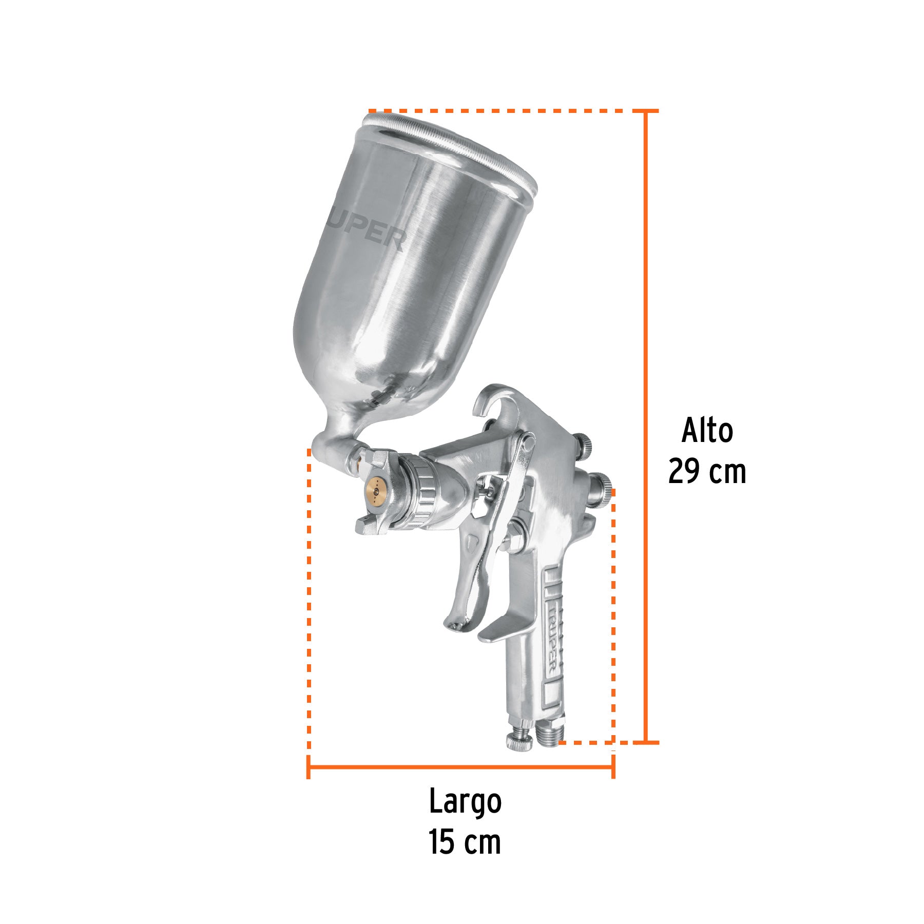 Pistola para pintar LVMP vaso aluminio, 1.4 mm, TRUPER
