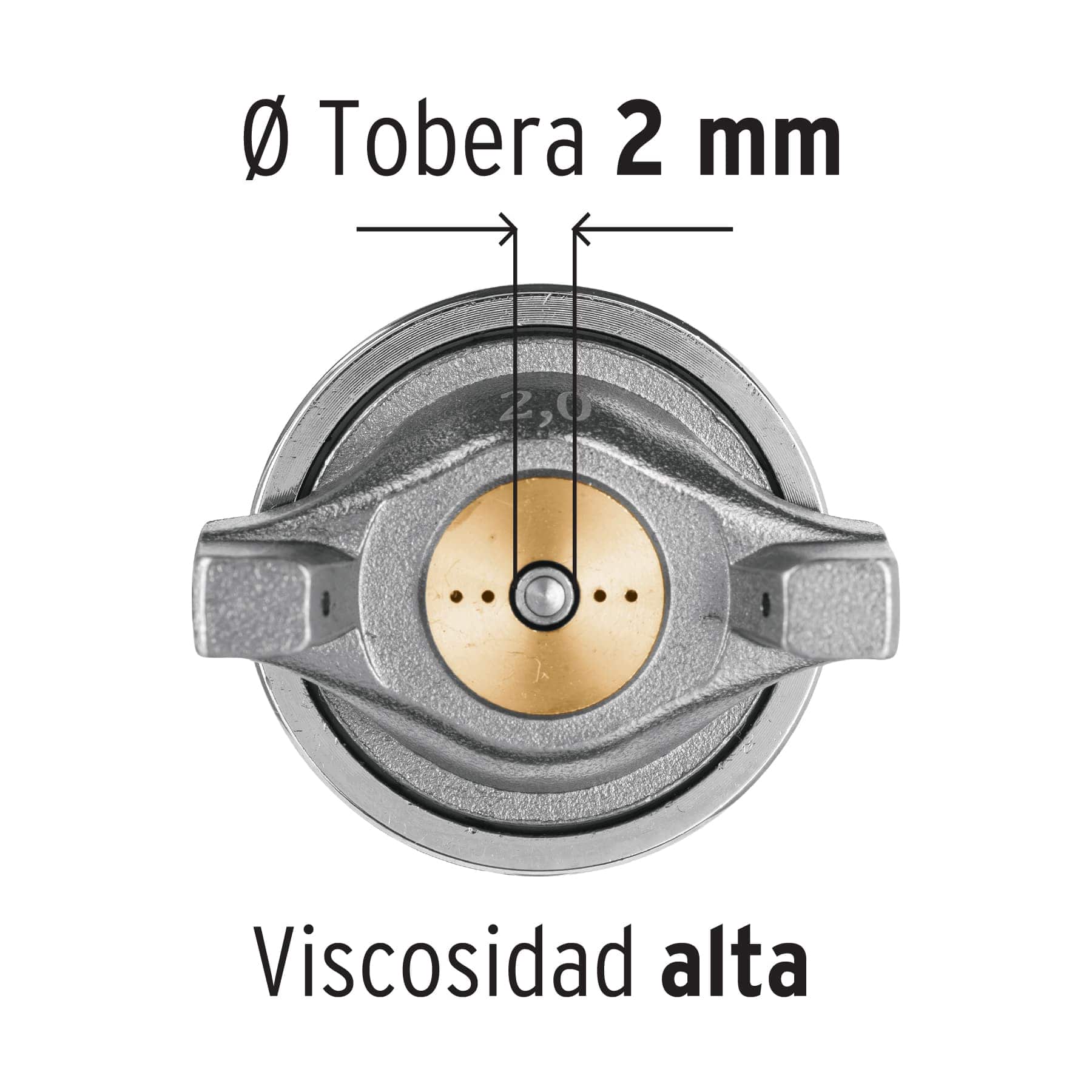 Pistola para pintar LVMP vaso aluminio, 2 mm, TRUPER