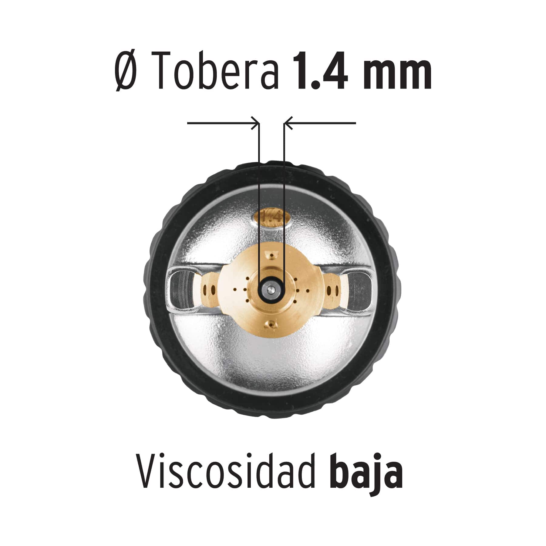 Pistola p/pintar gravedad HVLP vaso plástico, 1.4 mm, EXPERT