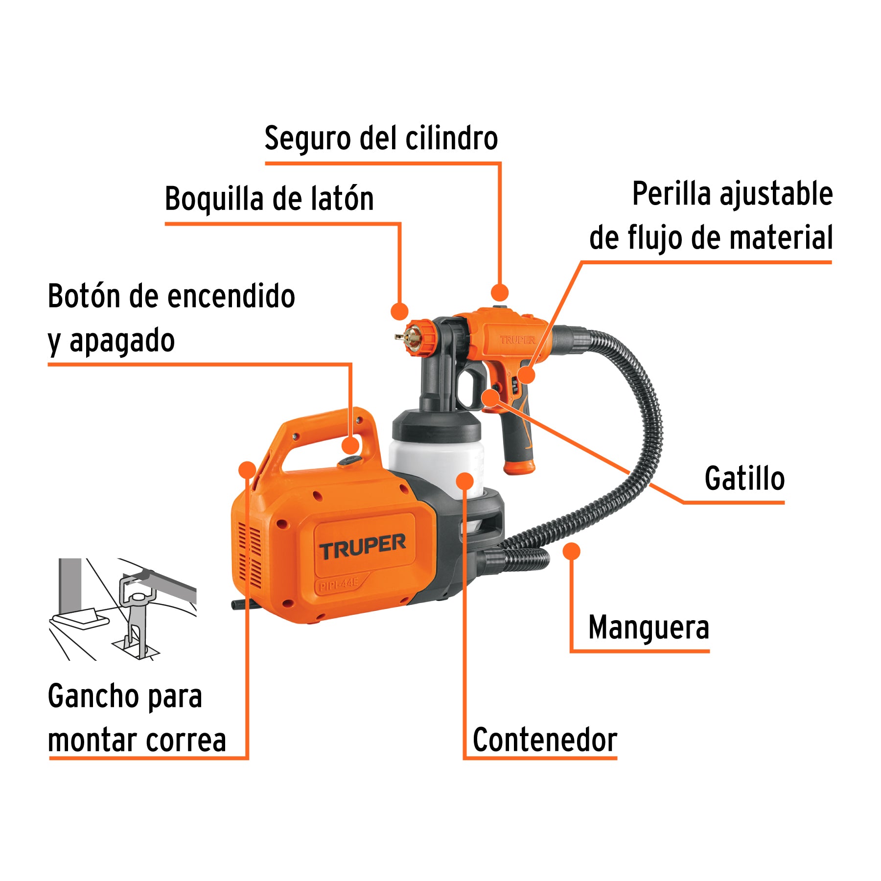 Pistola para pintar eléctrica de 600 W, TRUPER