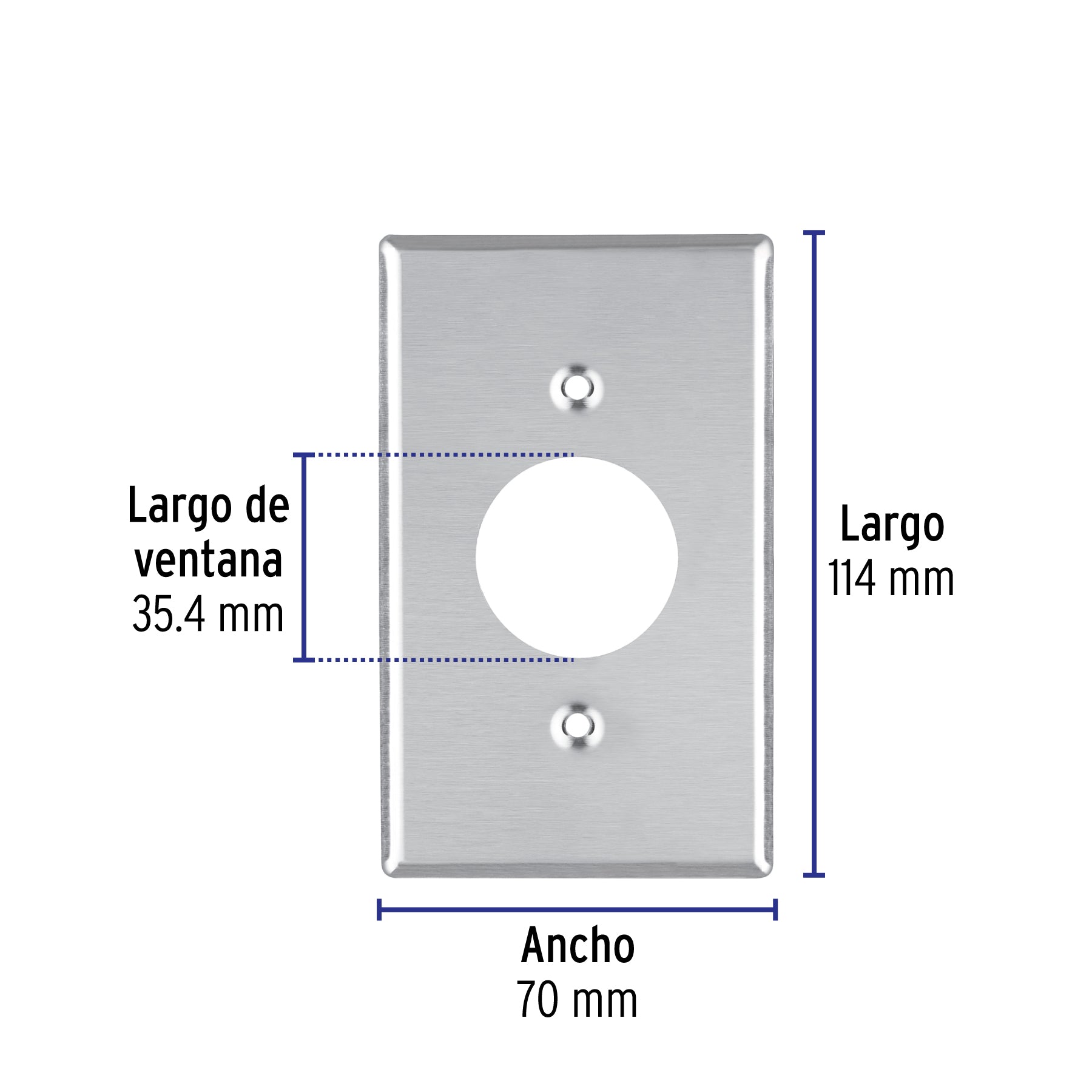 Placa de Acero Inoxidable para contacto sencillo, Standard