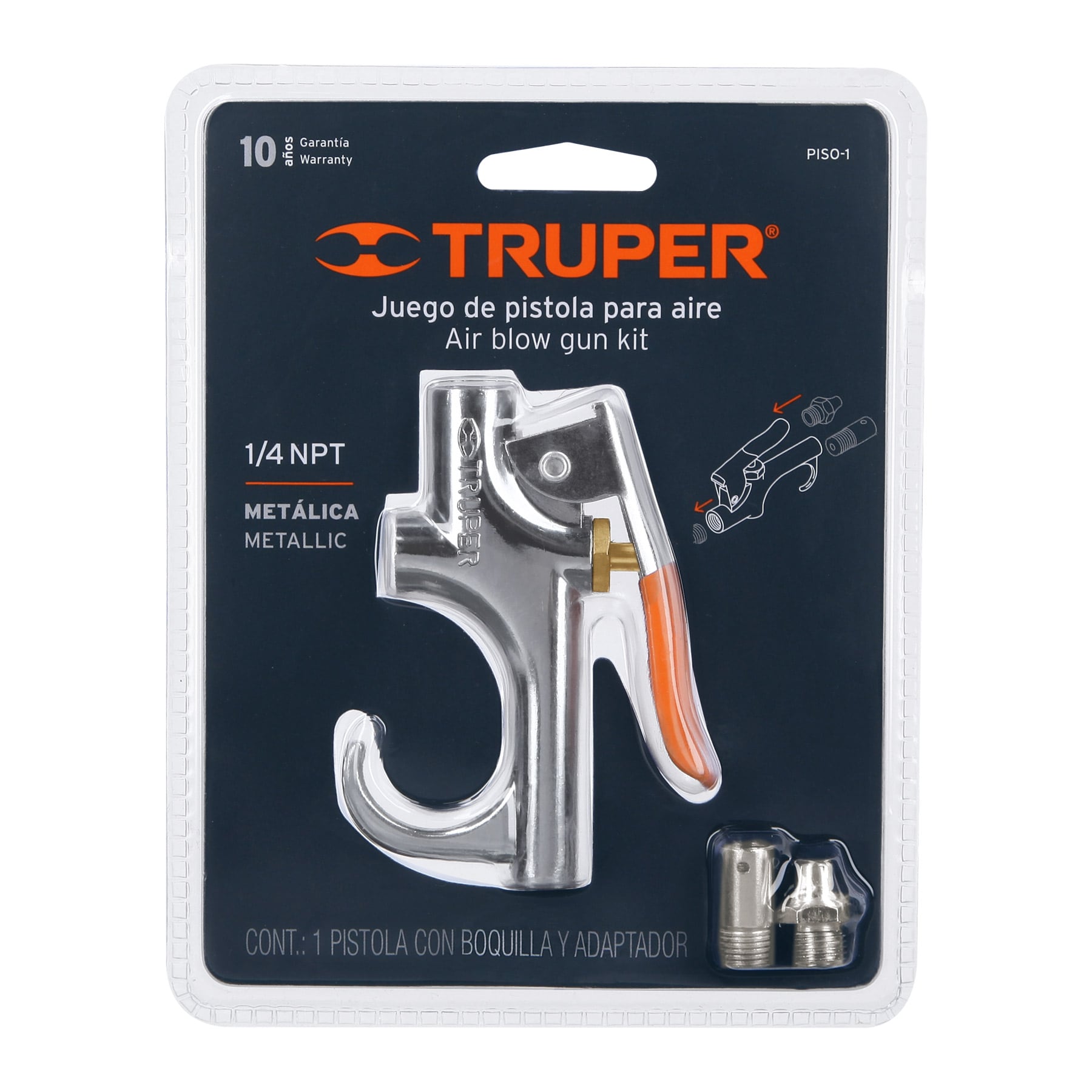 Pistola metálica para sopletear, cuerda 1/4" NPT, TRUPER