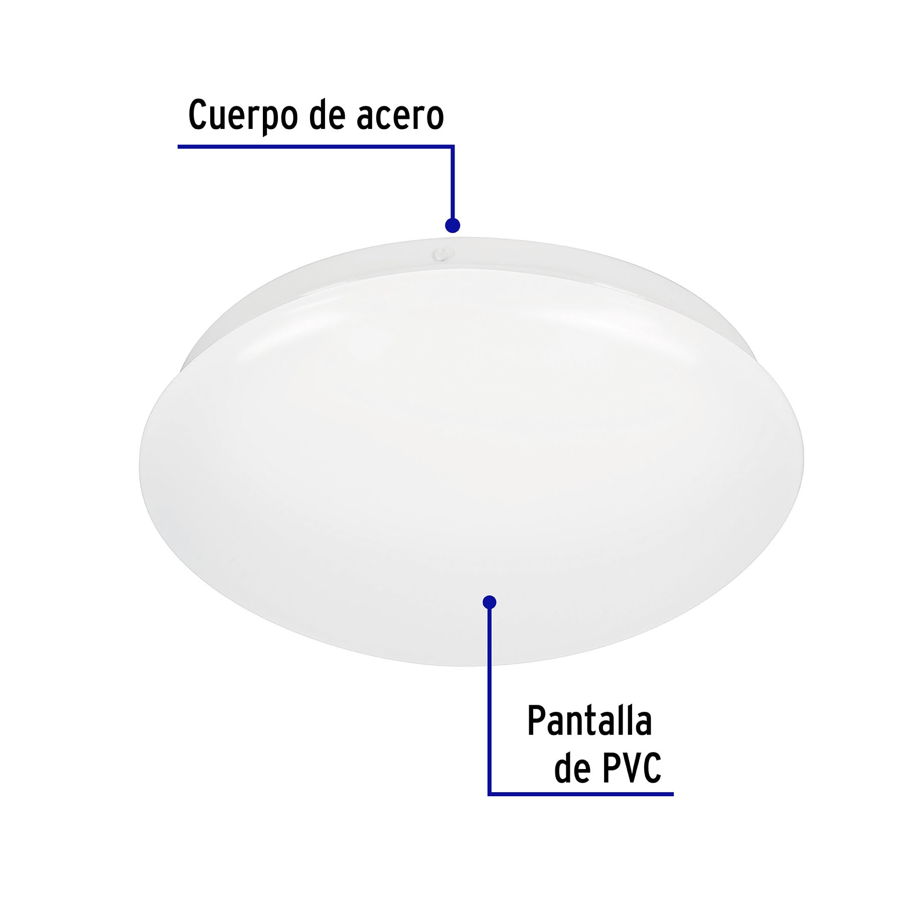 Luminario LED plafón decorativo 8W 6500K, liso, BASIC