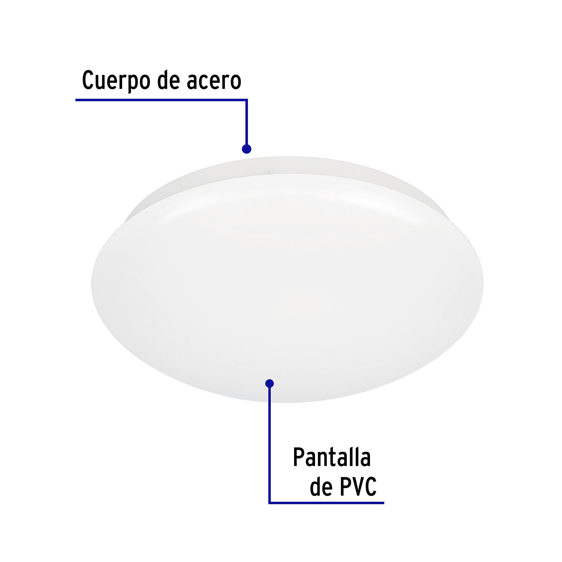 Luminario LED plafón decorativo 15W 6500K, liso, BASIC
