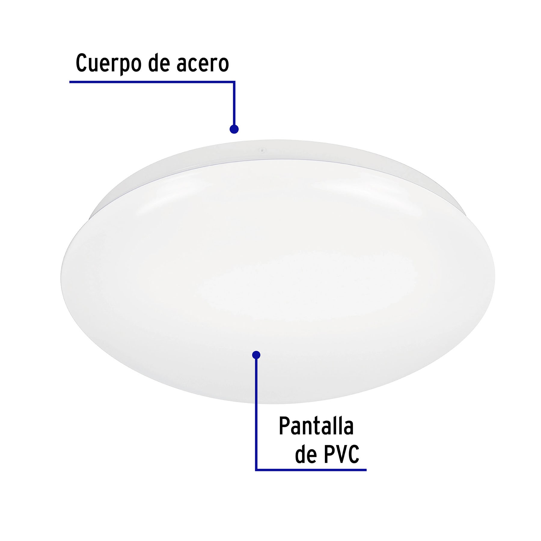 Luminario LED plafón decorativo 18W 6500K, liso, BASIC
