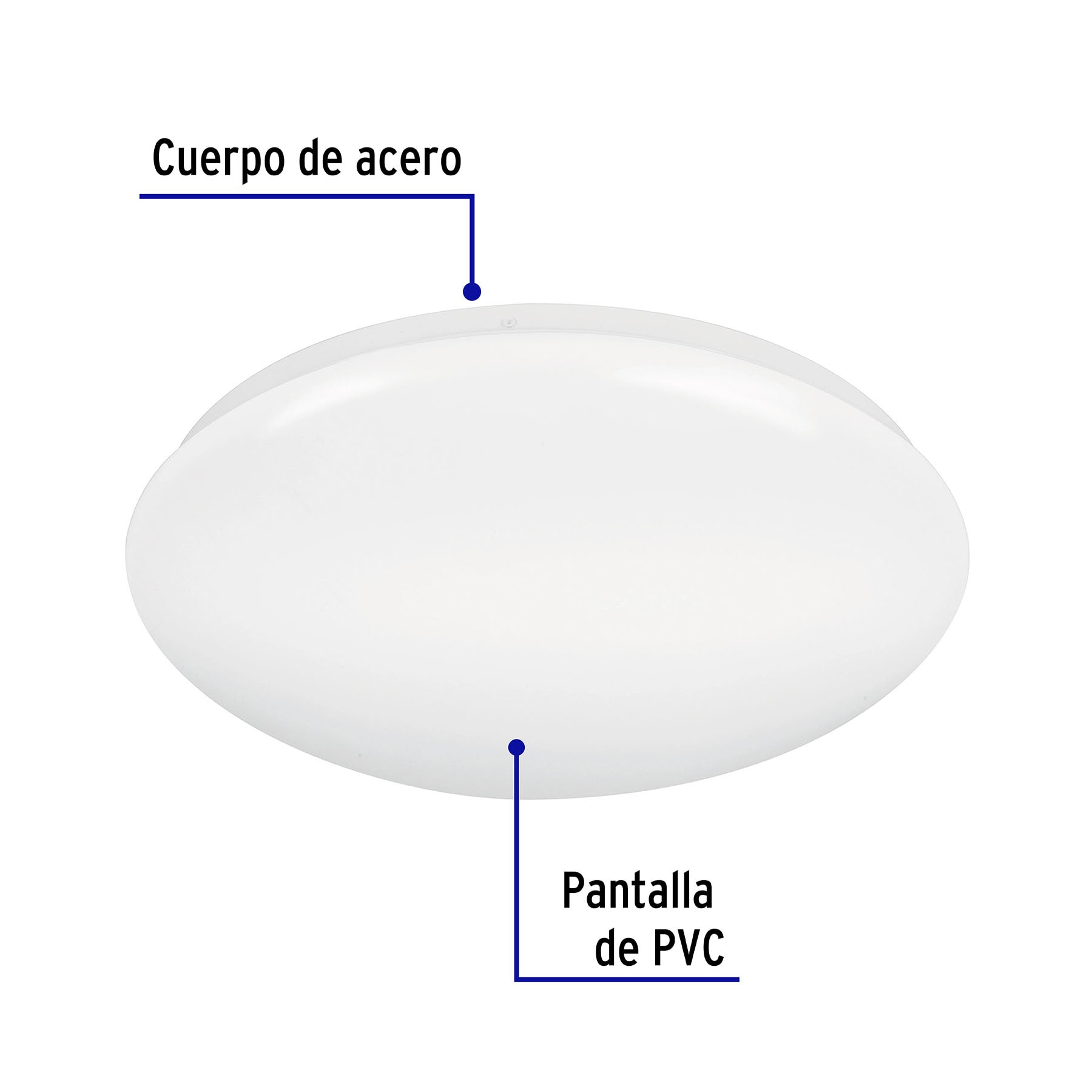 Luminario LED plafón decorativo 22W 6500K, liso, BASIC