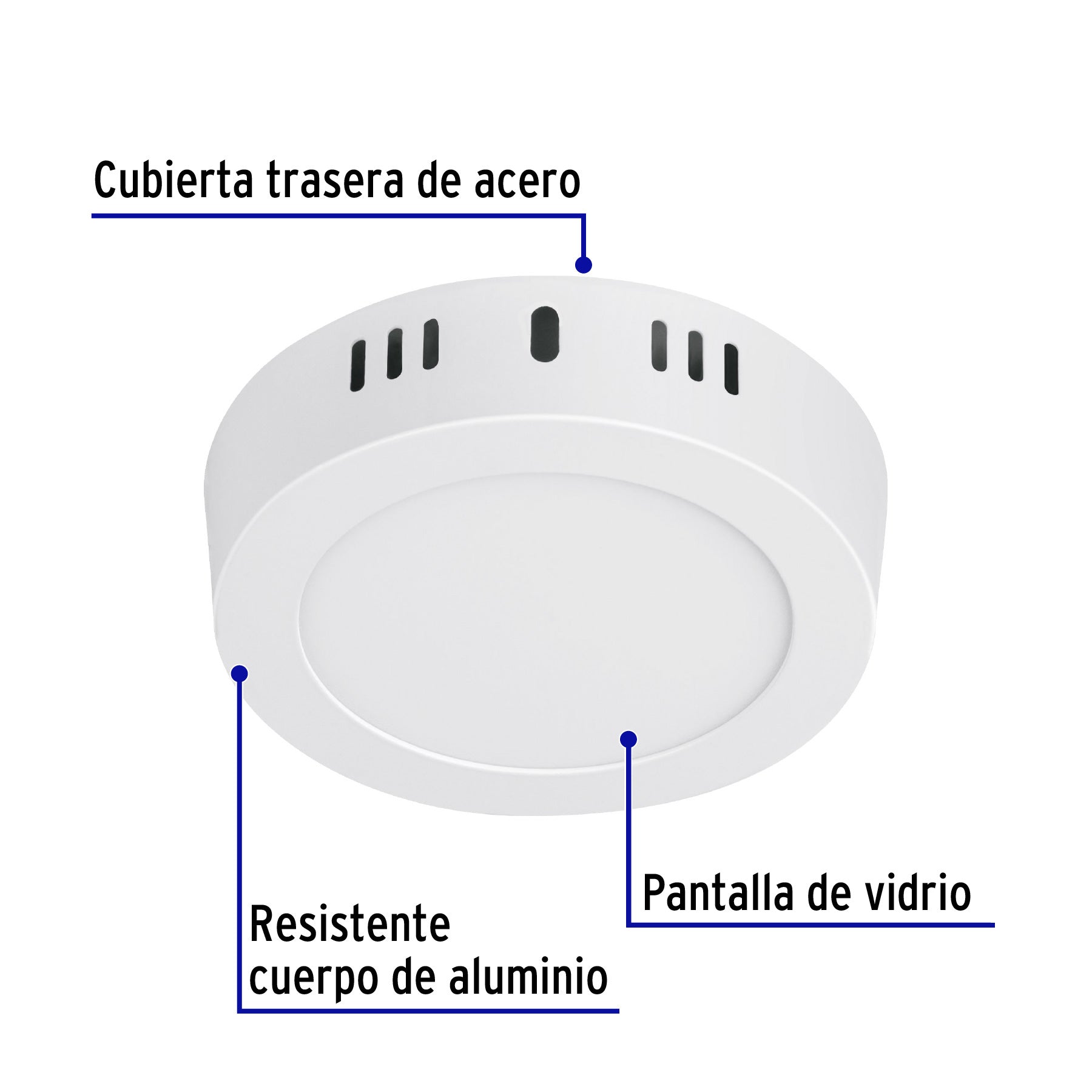 Luminario LED plafón 6W 6500K, redondo, blanco, VOLTECK