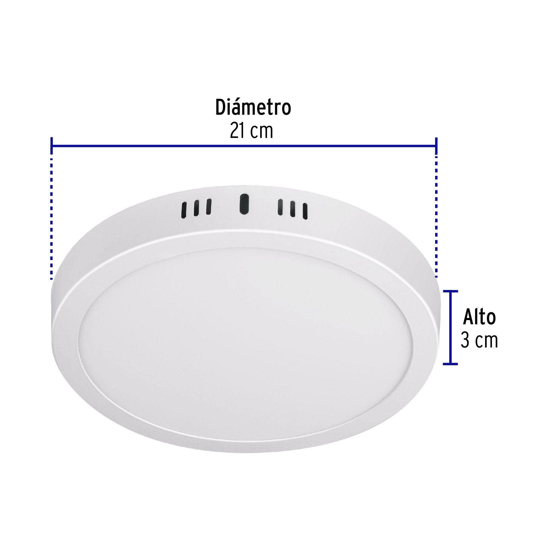 Luminario LED plafón18W 3000K, redondo, blanco, VOLTECK