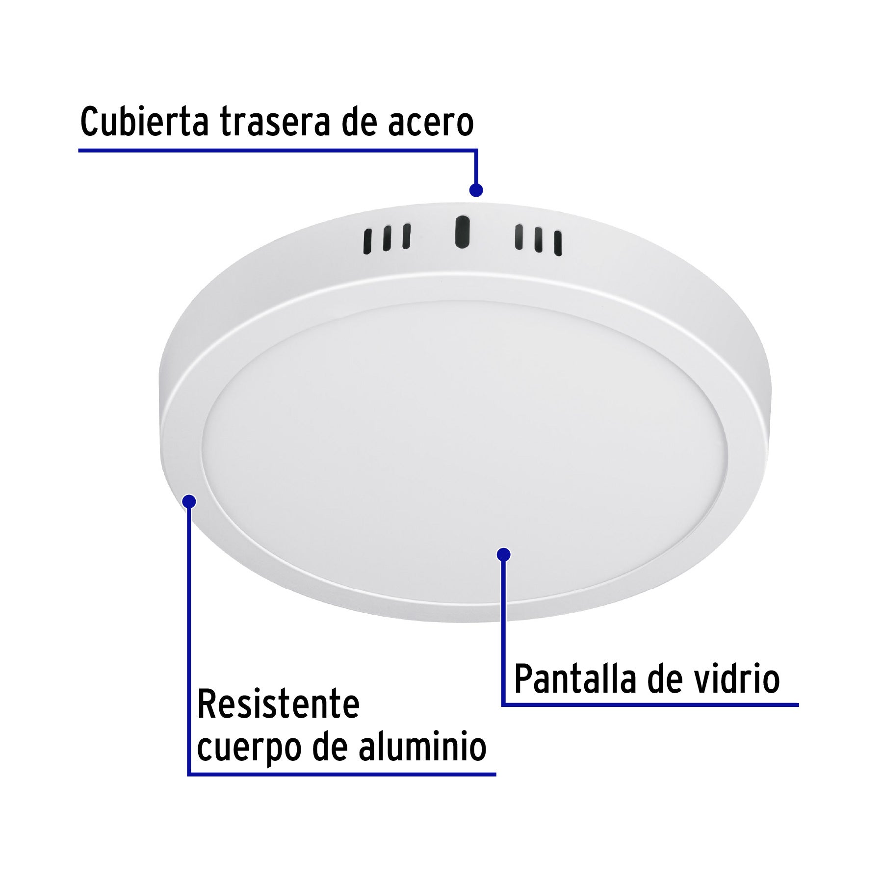 Luminario LED plafón 18W 6500K, redondo, blanco, VOLTECK