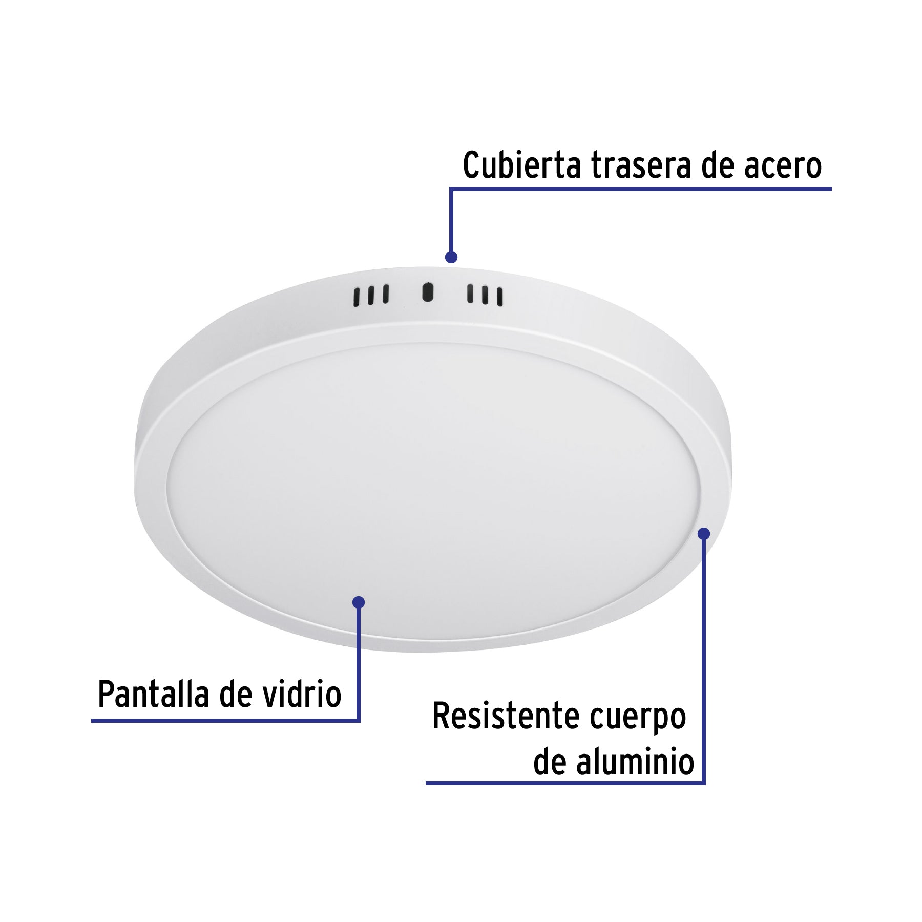 Luminario LED plafón24W 3000K, redondo, blanco, VOLTECK