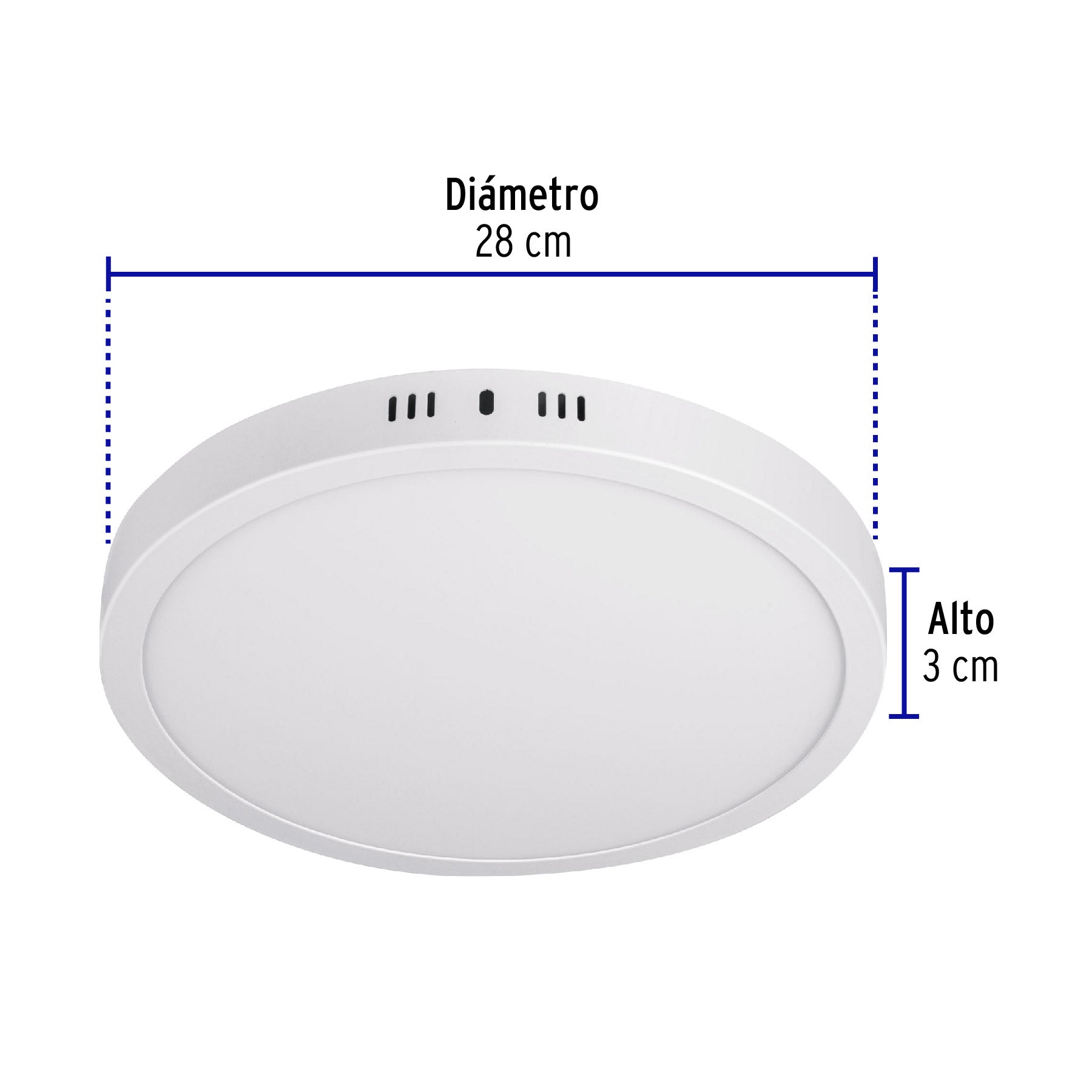 Luminario LED plafón24W 3000K, redondo, blanco, VOLTECK