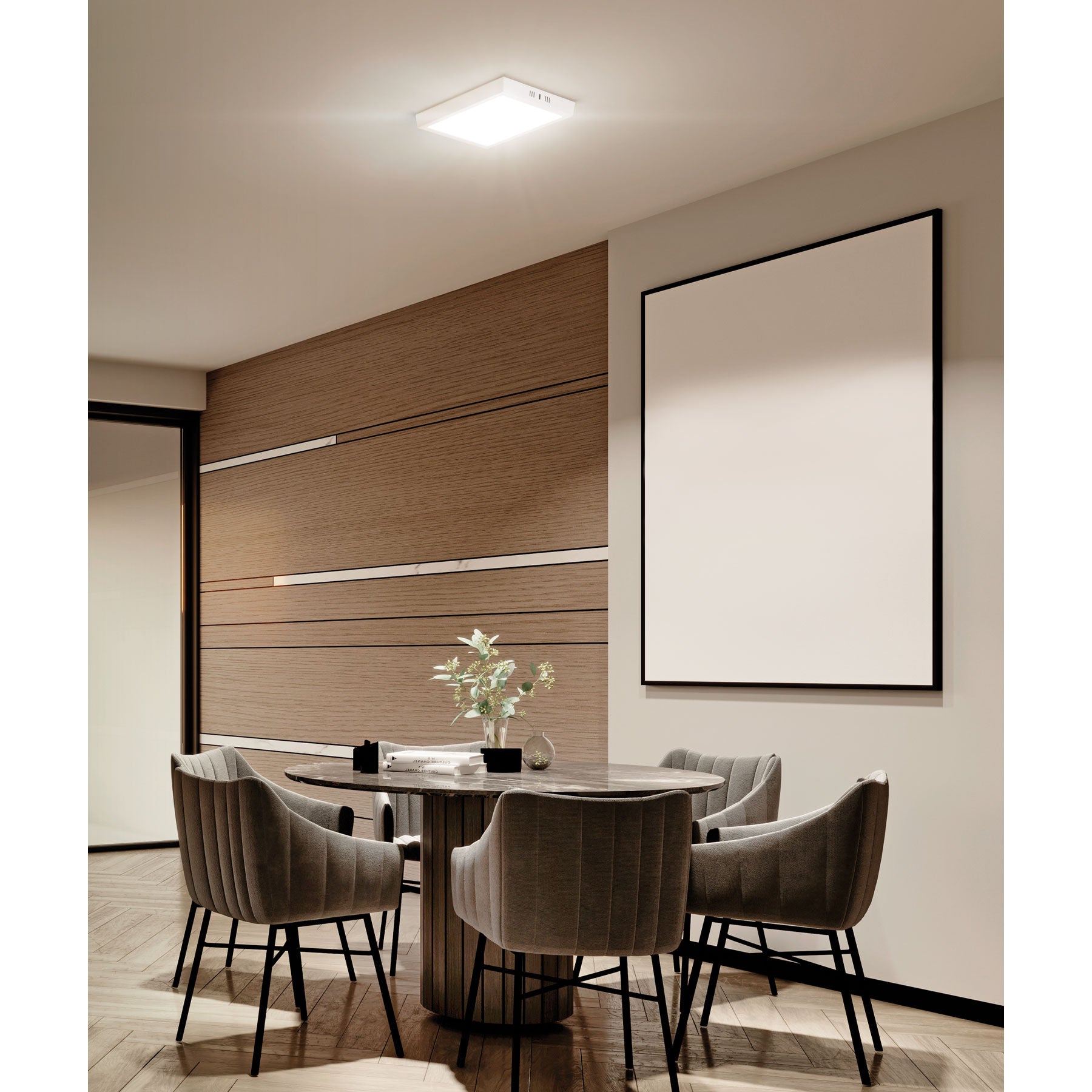 Luminario LED plafón 6W 6500K, cuadrado, blanco, VOLTECK