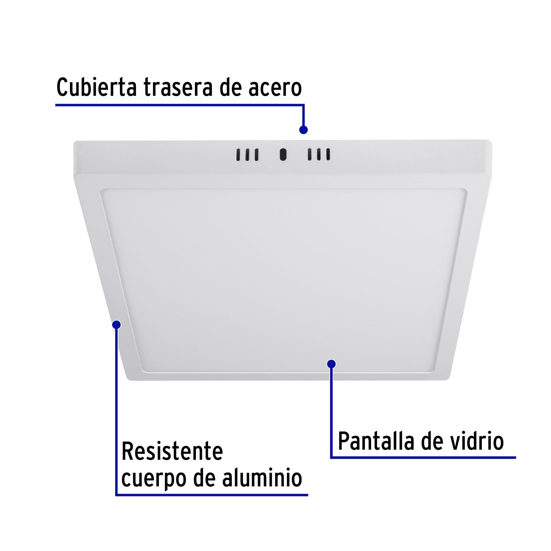 Luminario LED plafón 24W 6500K, cuadrado, blanco, VOLTECK